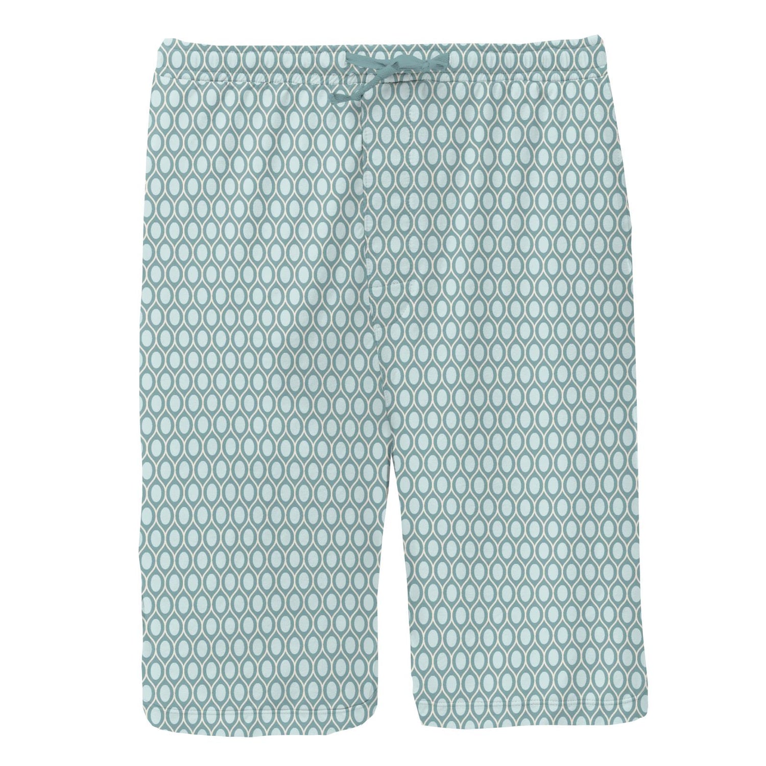 Men's Print Lounge Shorts in Jade Wavy Lattice (338102)