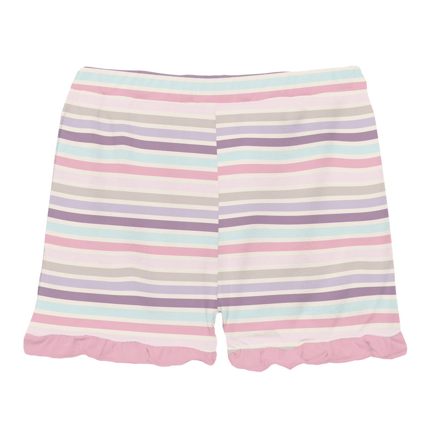 Print Ruffle Shorts in Ice Cream Stripe (338123)