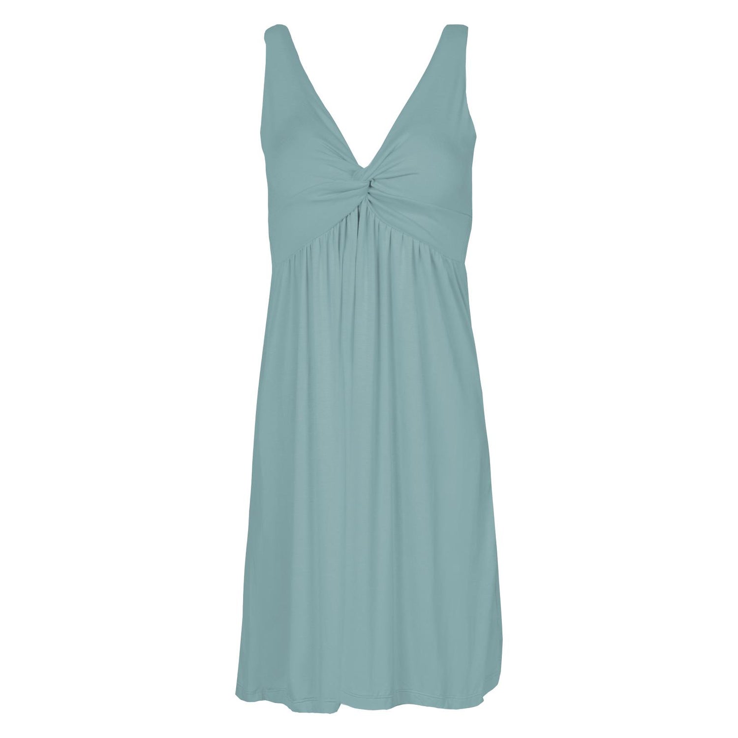 Women's Knee-Length Twist Nightgown in Jade (338314)