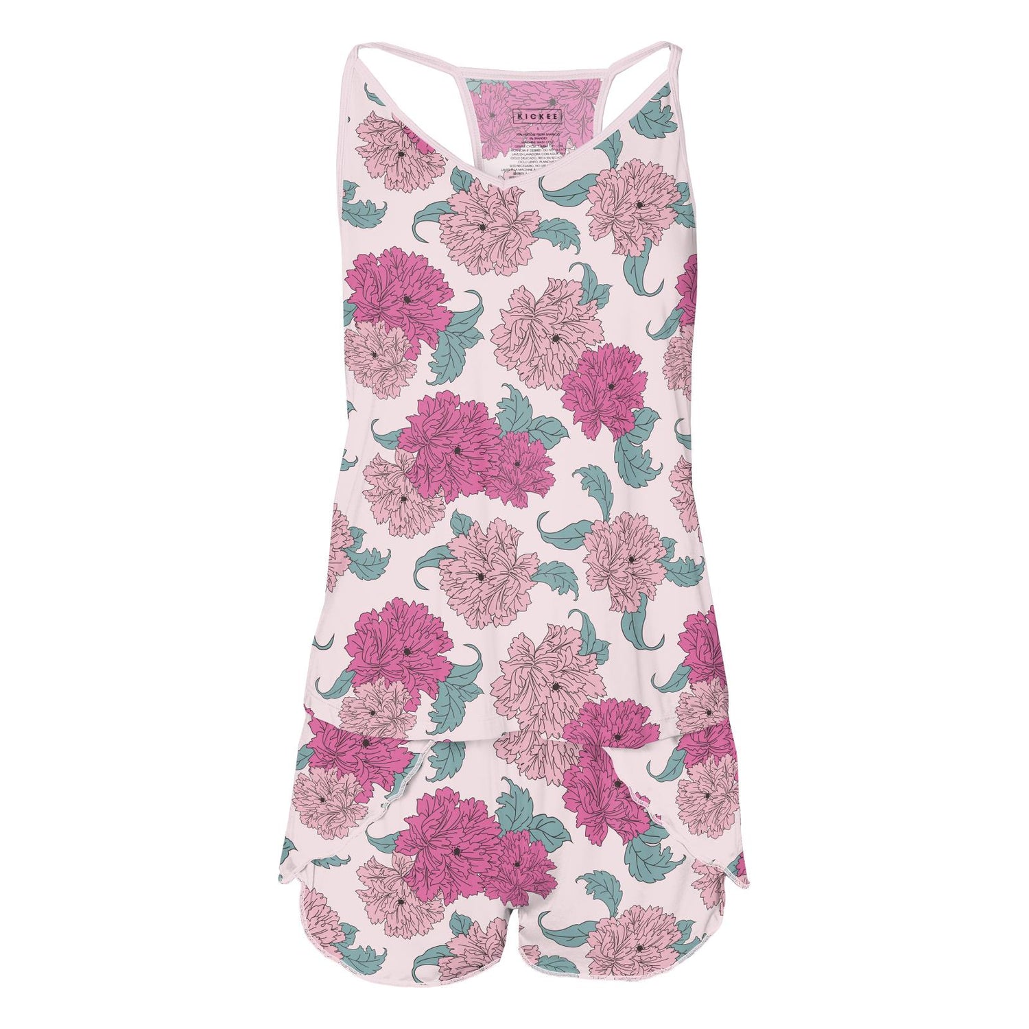 Women's Print Swing Tank & Tulip Shorts Set in Shrinking Violet Peonies (338343)
