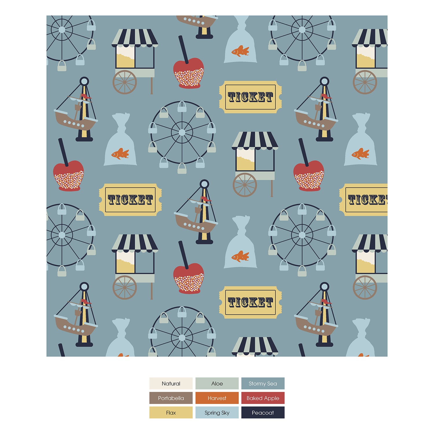 Print Coverall with 2 Way Zipper in Stormy Sea Fall Fair (339983)