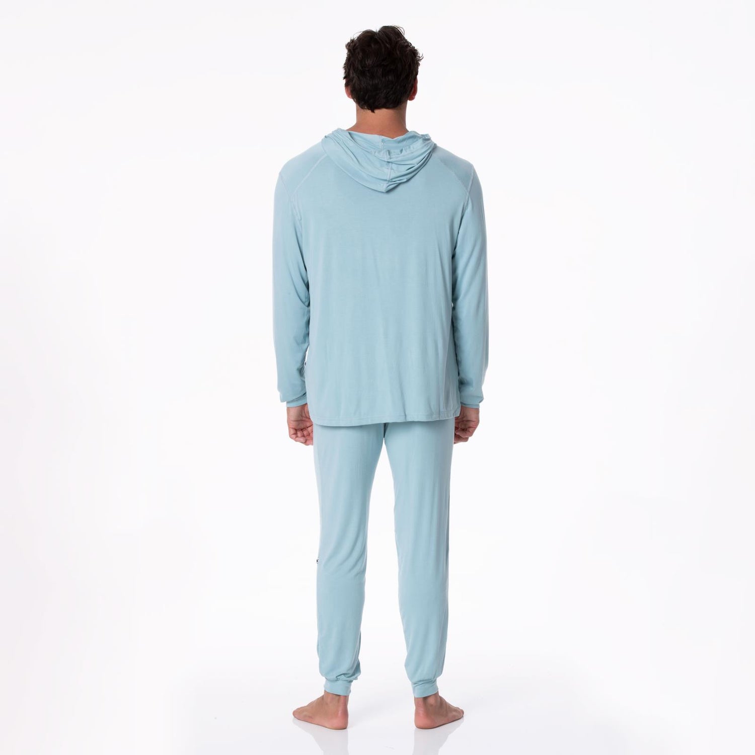 Men's Long Sleeve Hooded Tee in Stormy Sea