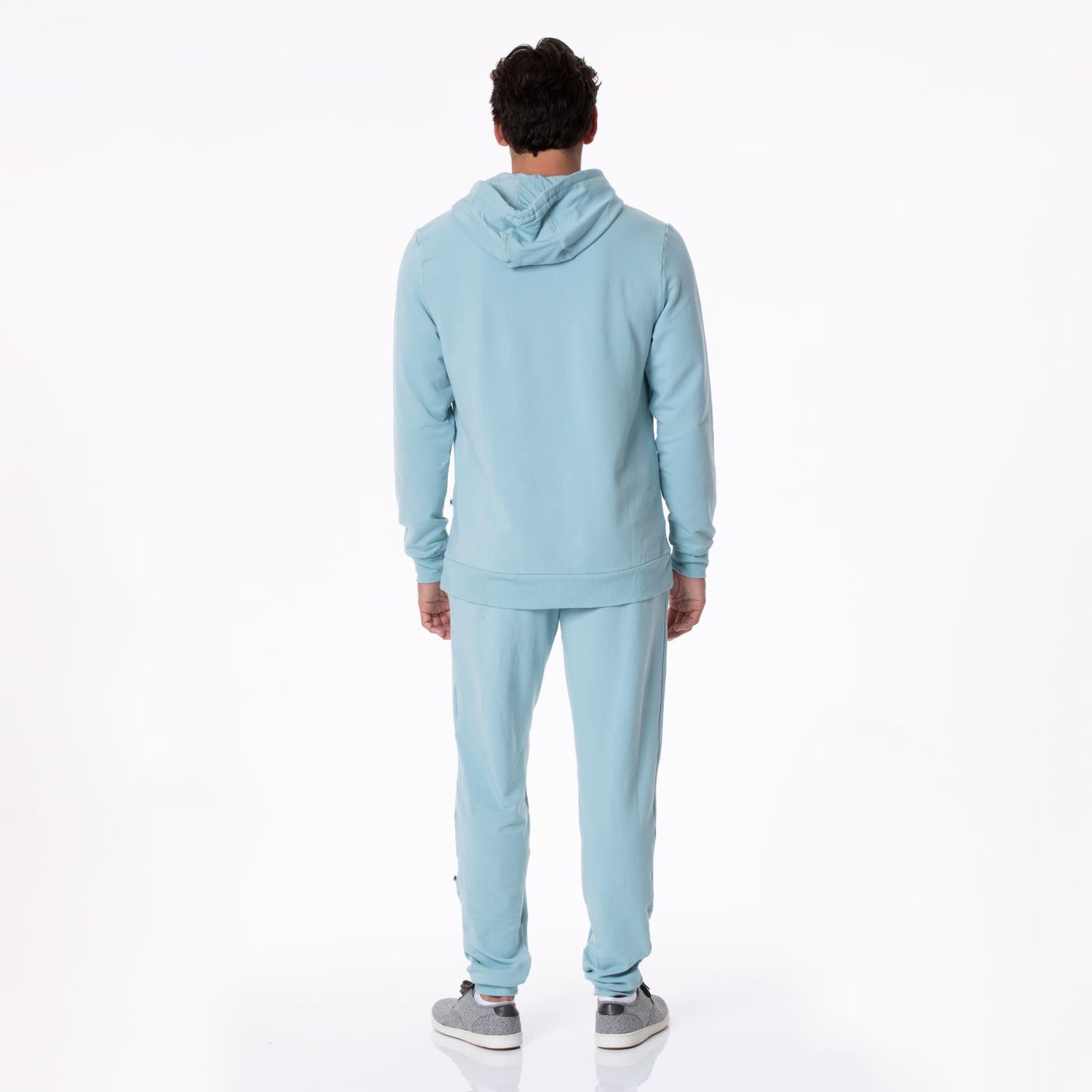 Men's Fleece Kangaroo Pocket Pullover in Stormy Sea