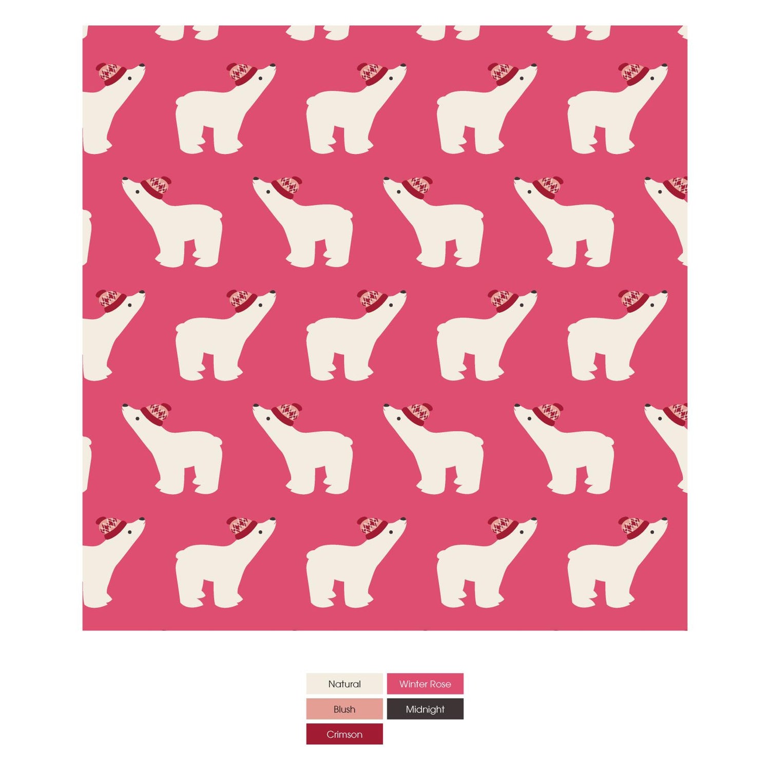Print Girl's Underwear Set of 3 in Baby Rose Peppermints, Natural & Winter Rose Polar Bears