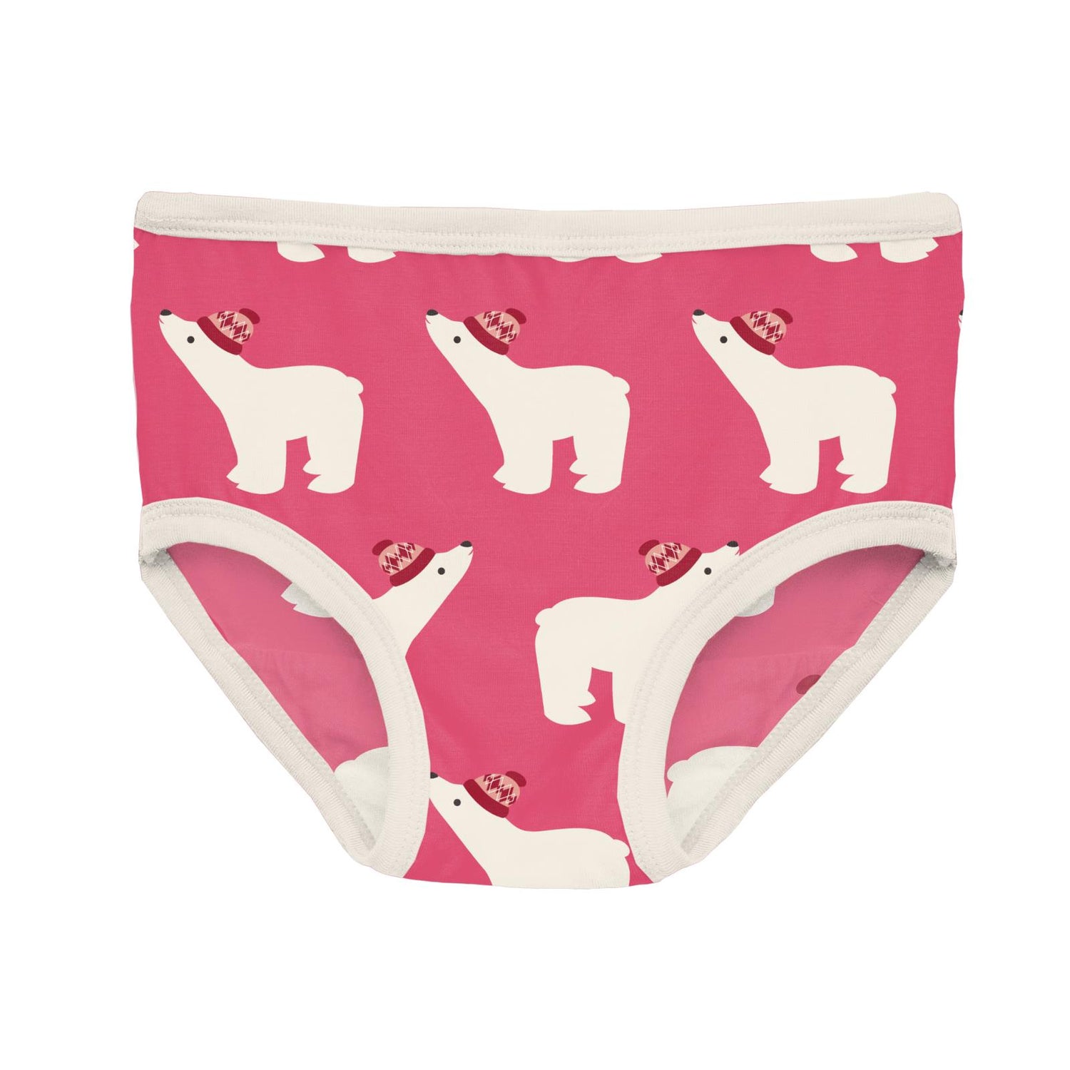 Print Girl's Underwear Set of 3 in Baby Rose Peppermints, Natural & Winter Rose Polar Bears