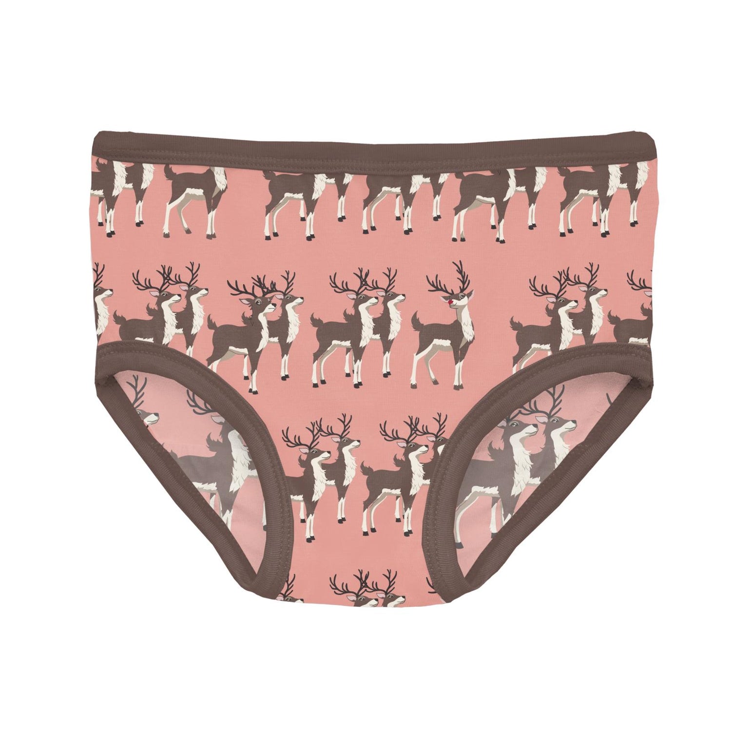 Print Girl's Underwear in Blush Rudolph