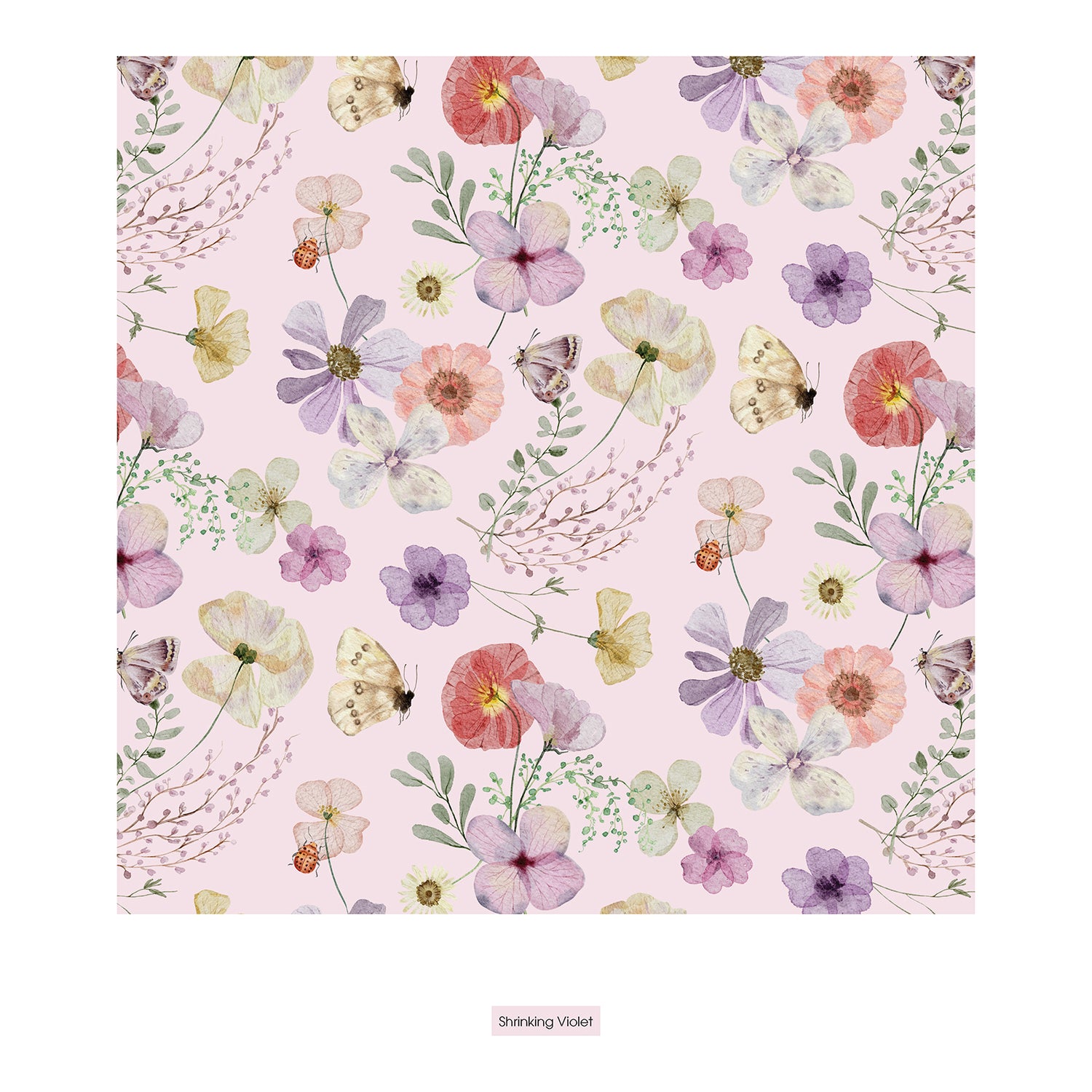 Print Stroller Blanket in Shrinking Violet Pressed Flowers (323827)