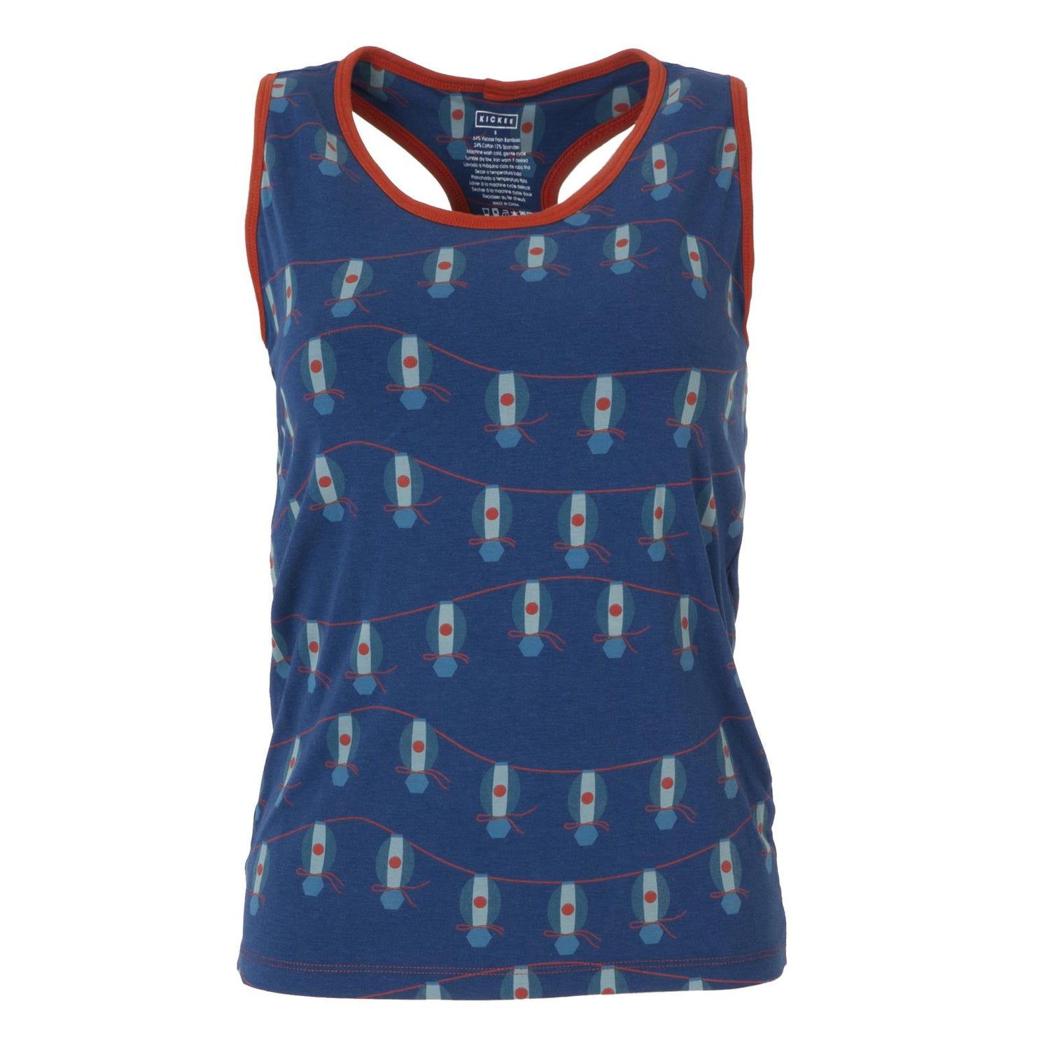 Print Women's Luxe Tank in Navy Lantern Festival