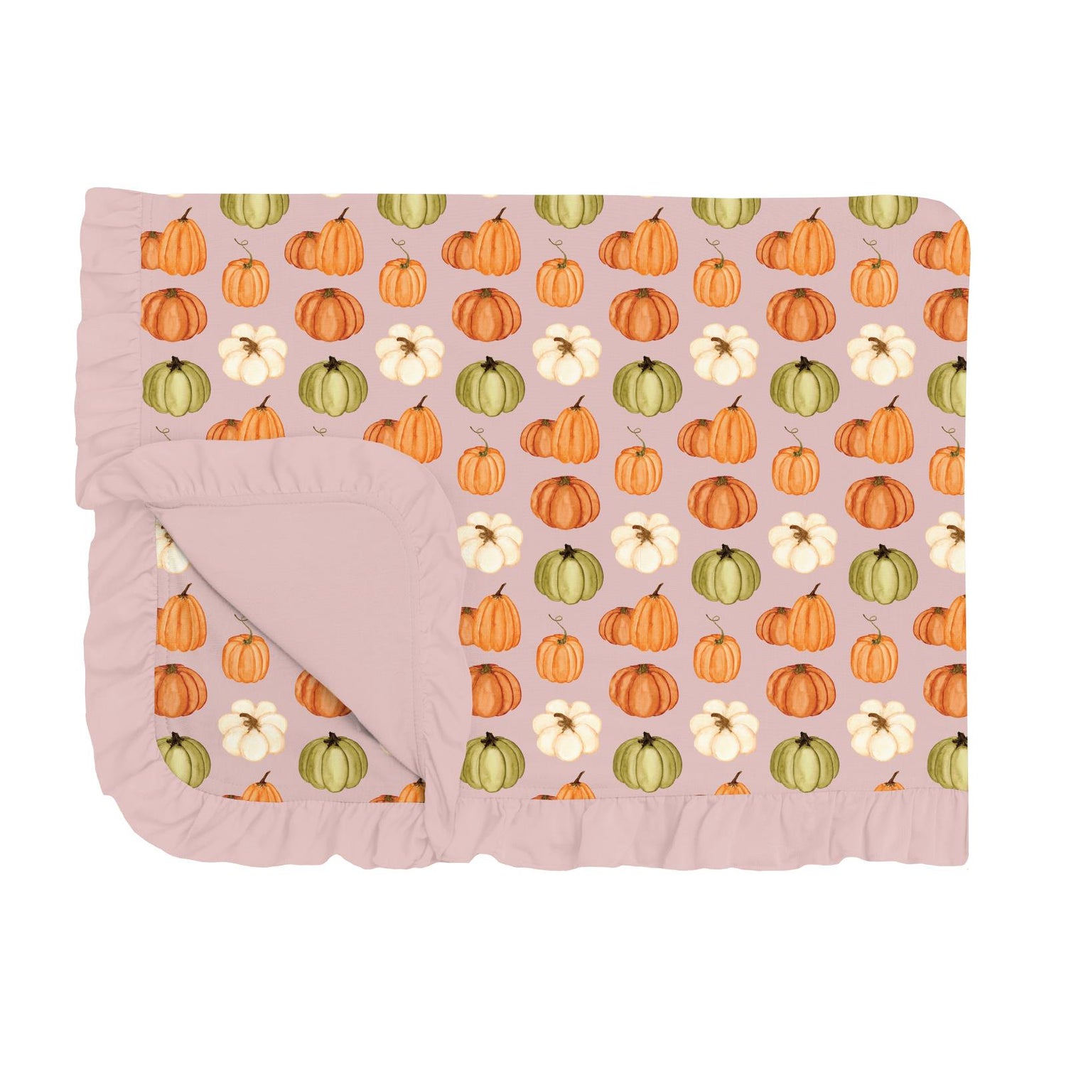Print Ruffle Toddler Blanket in Baby Rose Pumpkin Patch (332368)