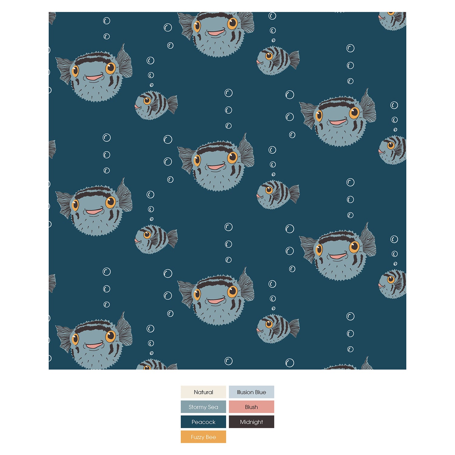 Print Long Sleeve Raglan Romper with Kangaroo Pocket in Peacock Puffer Family (309938)