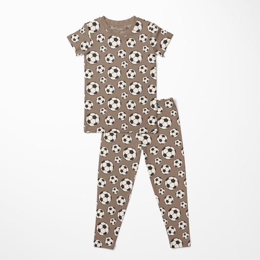 Print Short Sleeve Pajama Set in Portabella Soccer (370122)