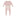 Classic Ruffle Footie with 2 Way Zipper in Baby Rose with Natural
