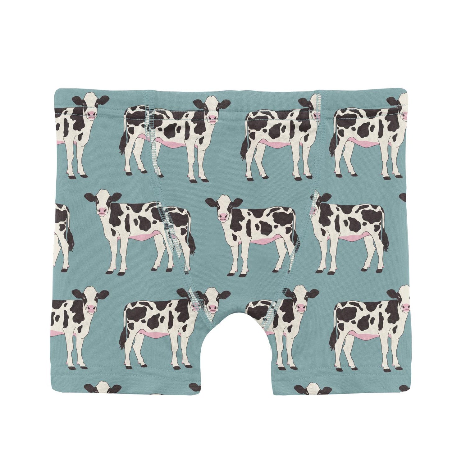 Print Boxer Brief Set of 3 in Jade Cows, Midnight & Seaside Blue Gingham (310705)