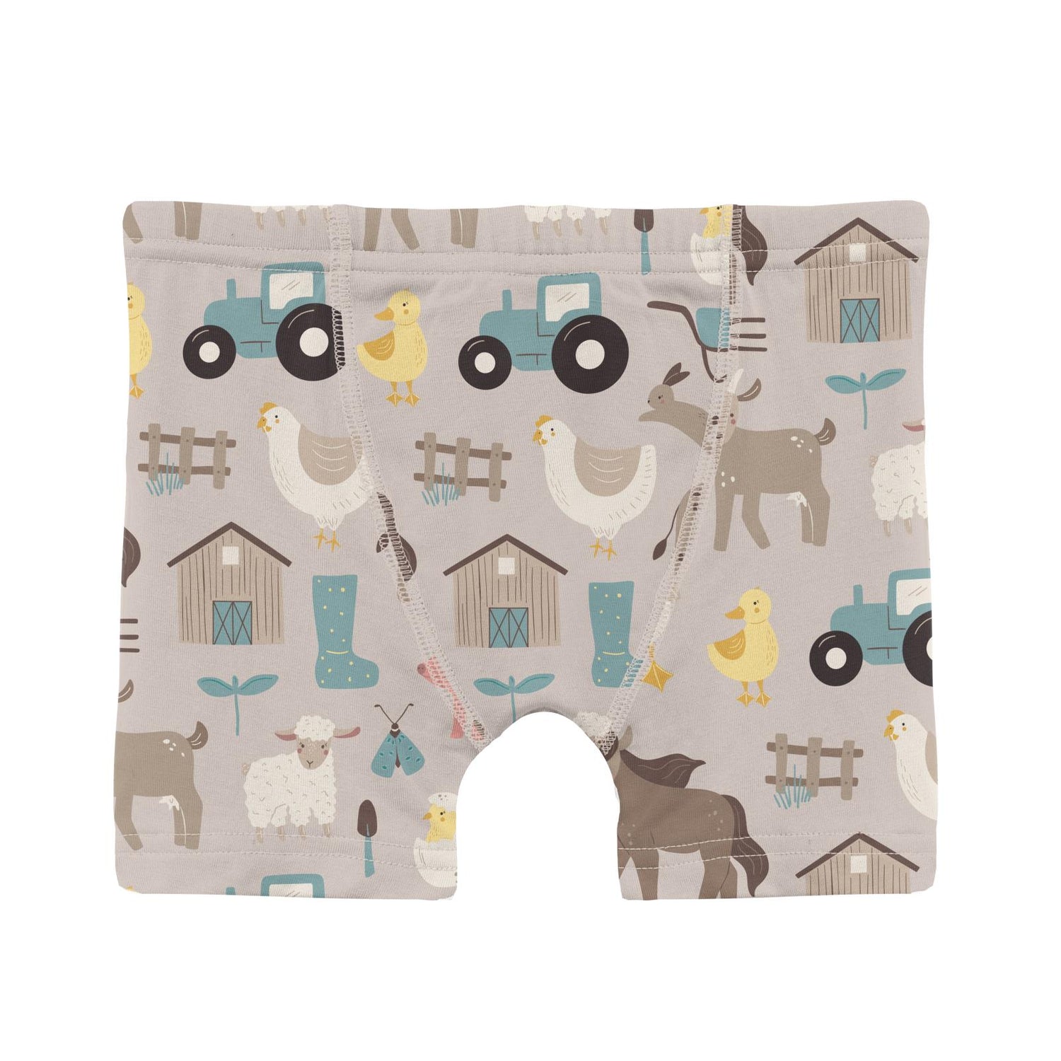 Print Boxer Brief Set of 3 in Latte Morning on the Farm, Seaside Blue & Sunshine and Rainbows (310735)