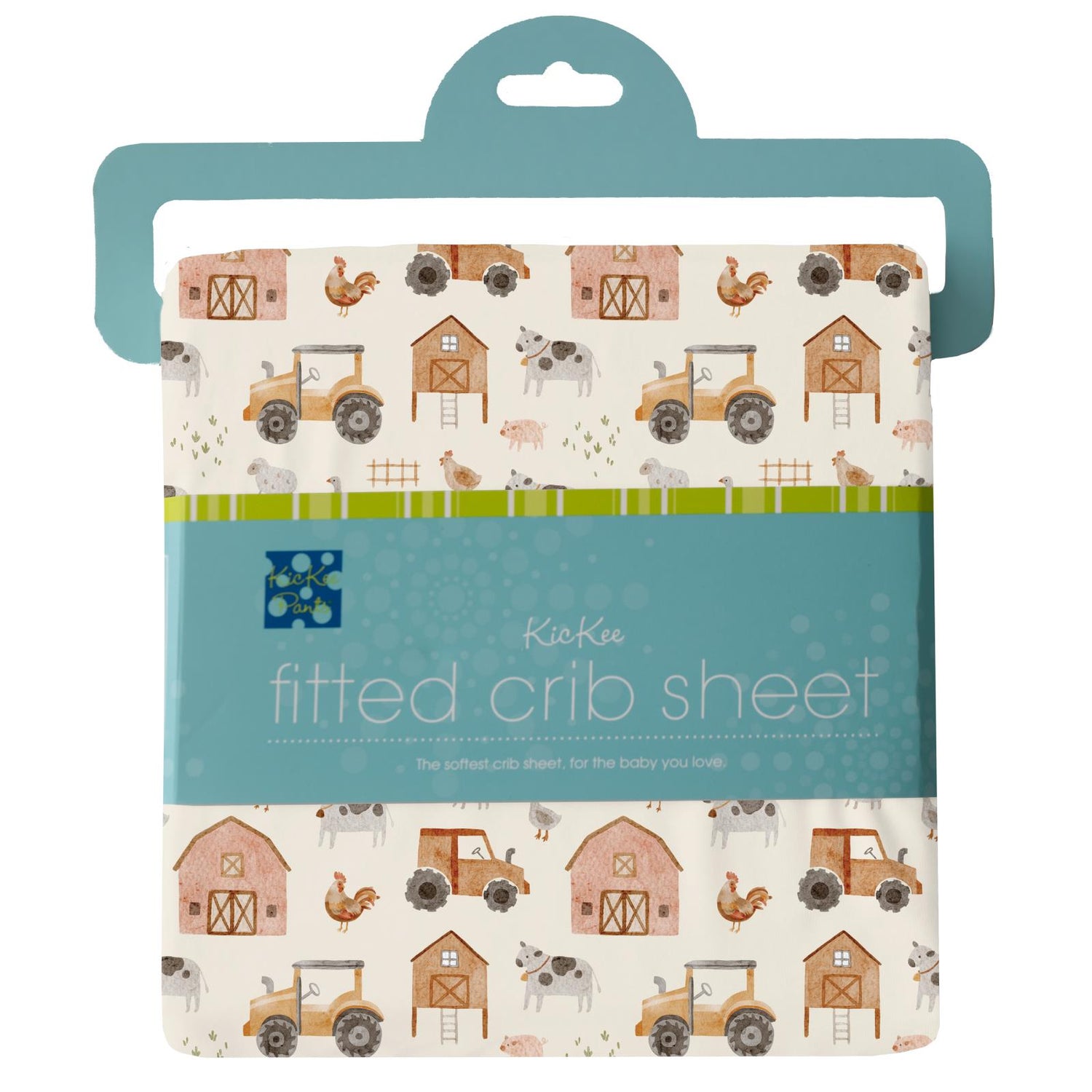 Print Grow with me Crib to Twin Fitted Sheet in Natural Farm Life (332163)
