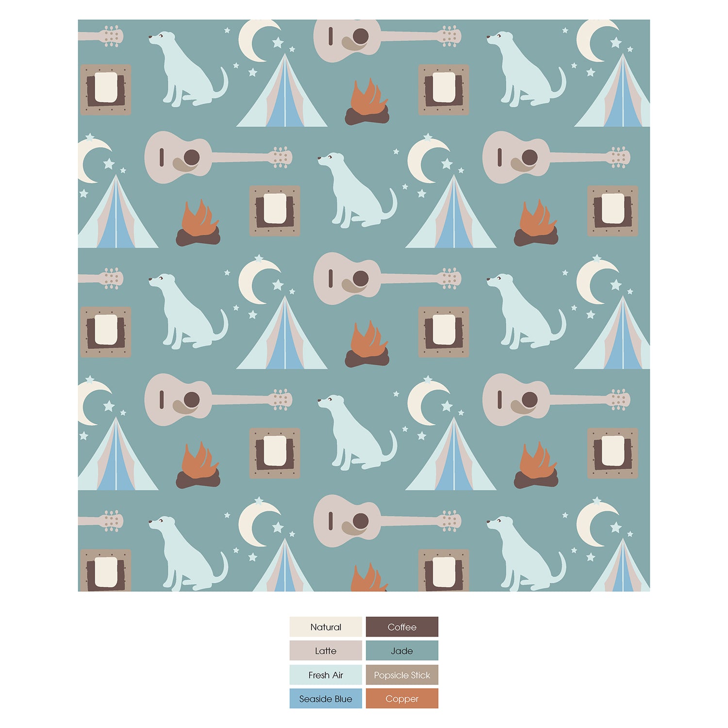 Print Dog Bandana in Jade Campfire (323422)