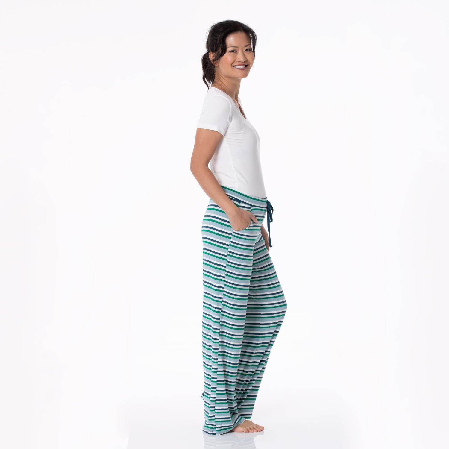 Women's Print Lounge Pants in Stormy Sea Stripe