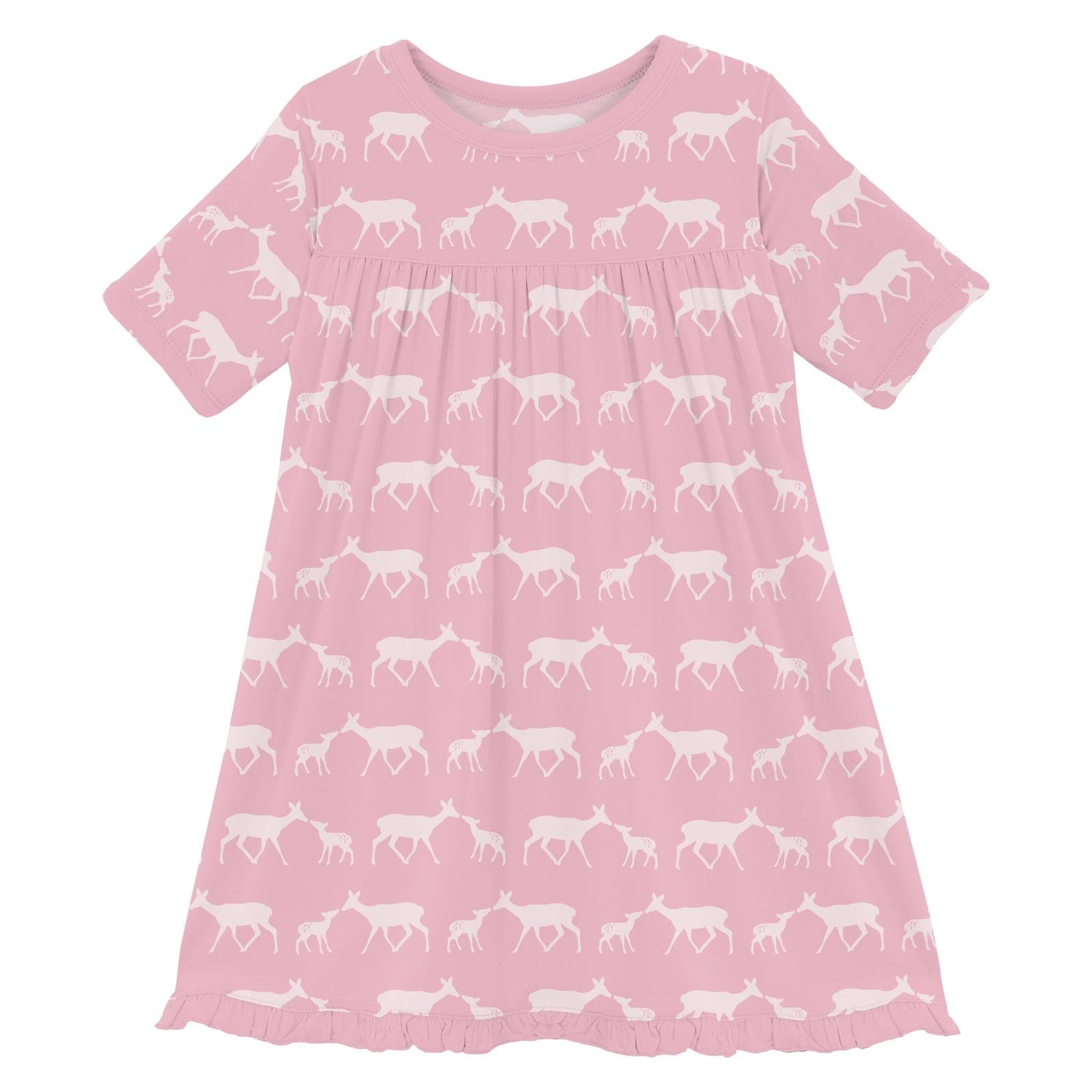 Print Short Sleeve Swing Dress in Cake Pop Doe & Fawn (321274)