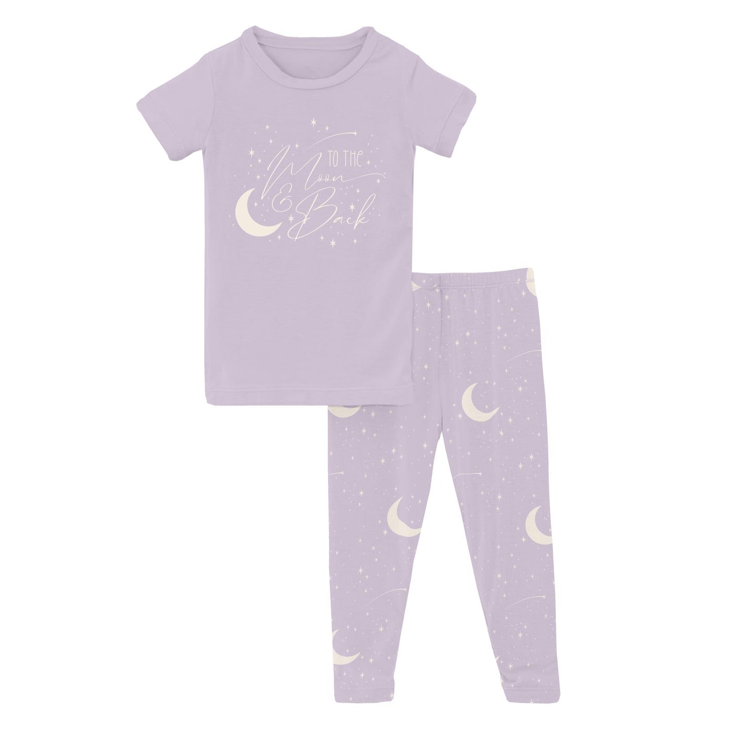 Short Sleeve Graphic Tee Pajama Set in Thistle Starry Sky & Moon (321300)