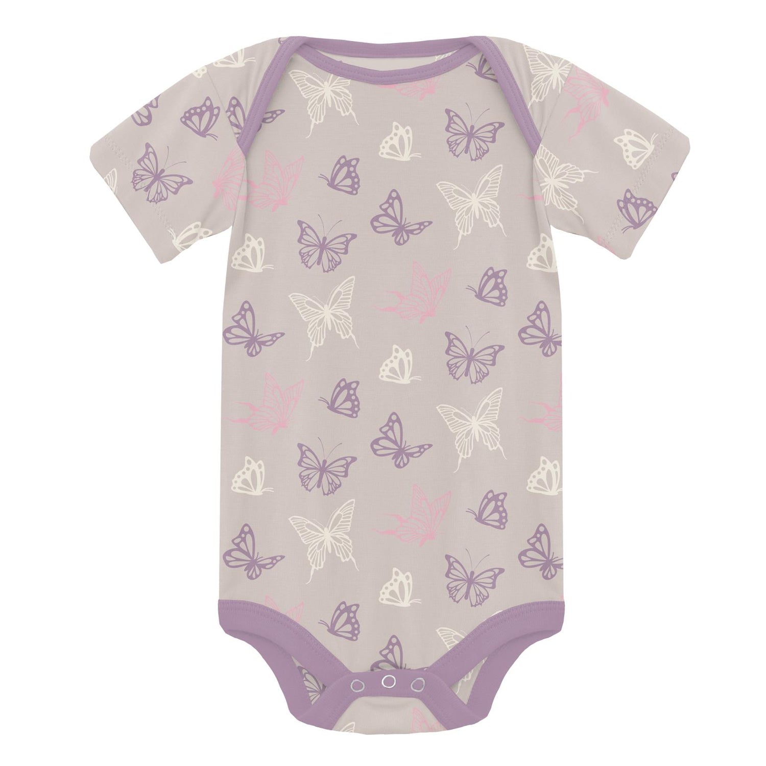 Print Short Sleeve One Piece in Latte Butterflies (321348)