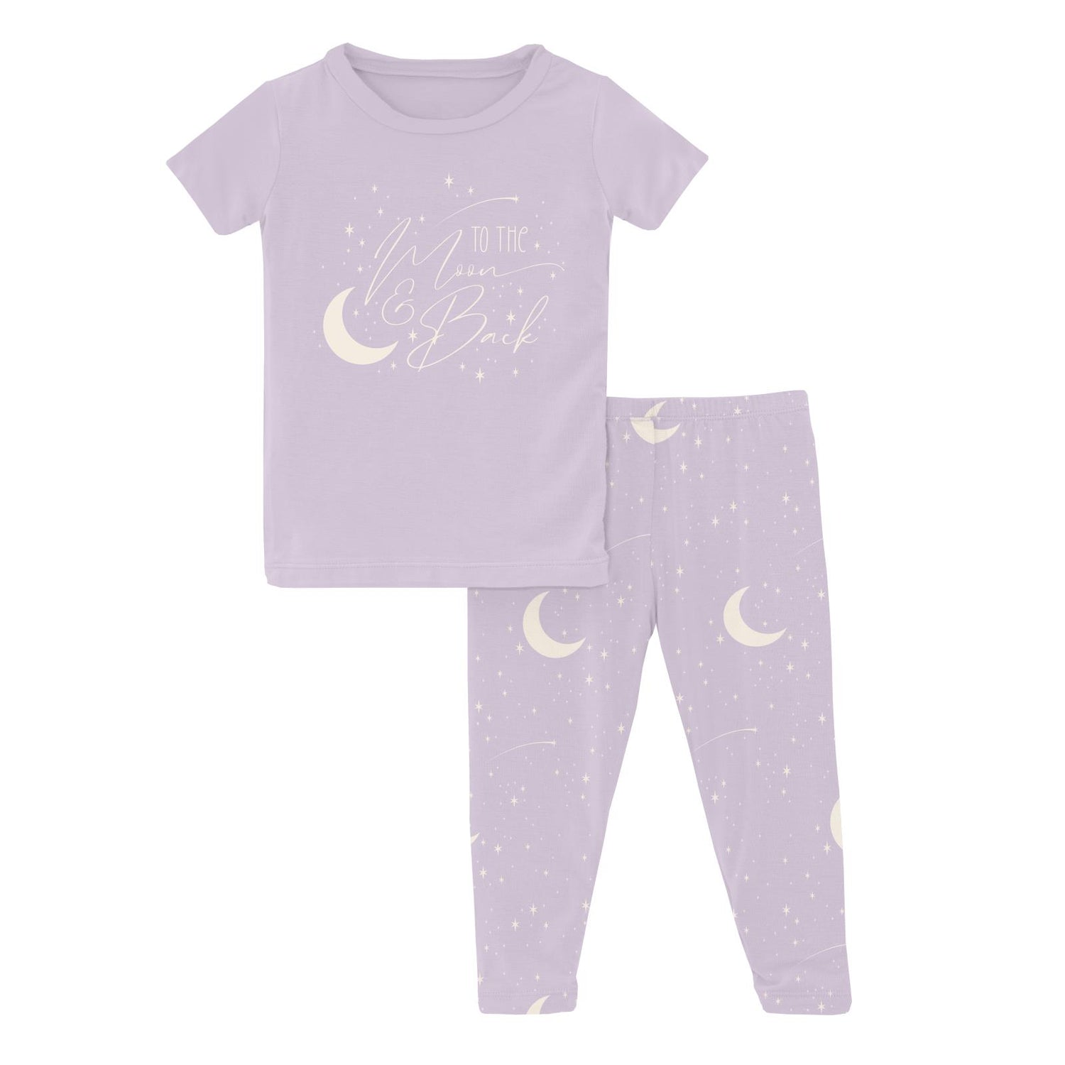 Short Sleeve Graphic Tee Pajama Set in Thistle Starry Sky & Moon (321360)