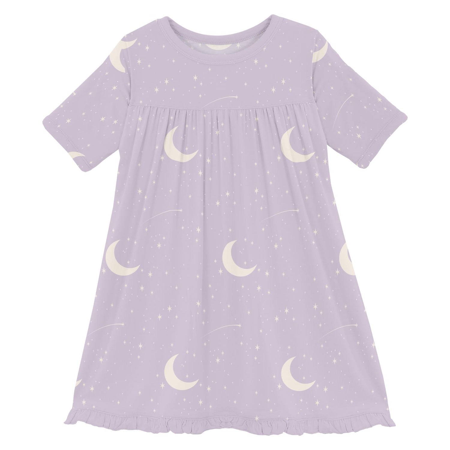 Print Short Sleeve Swing Dress in Thistle Starry Sky & Moon (321399)