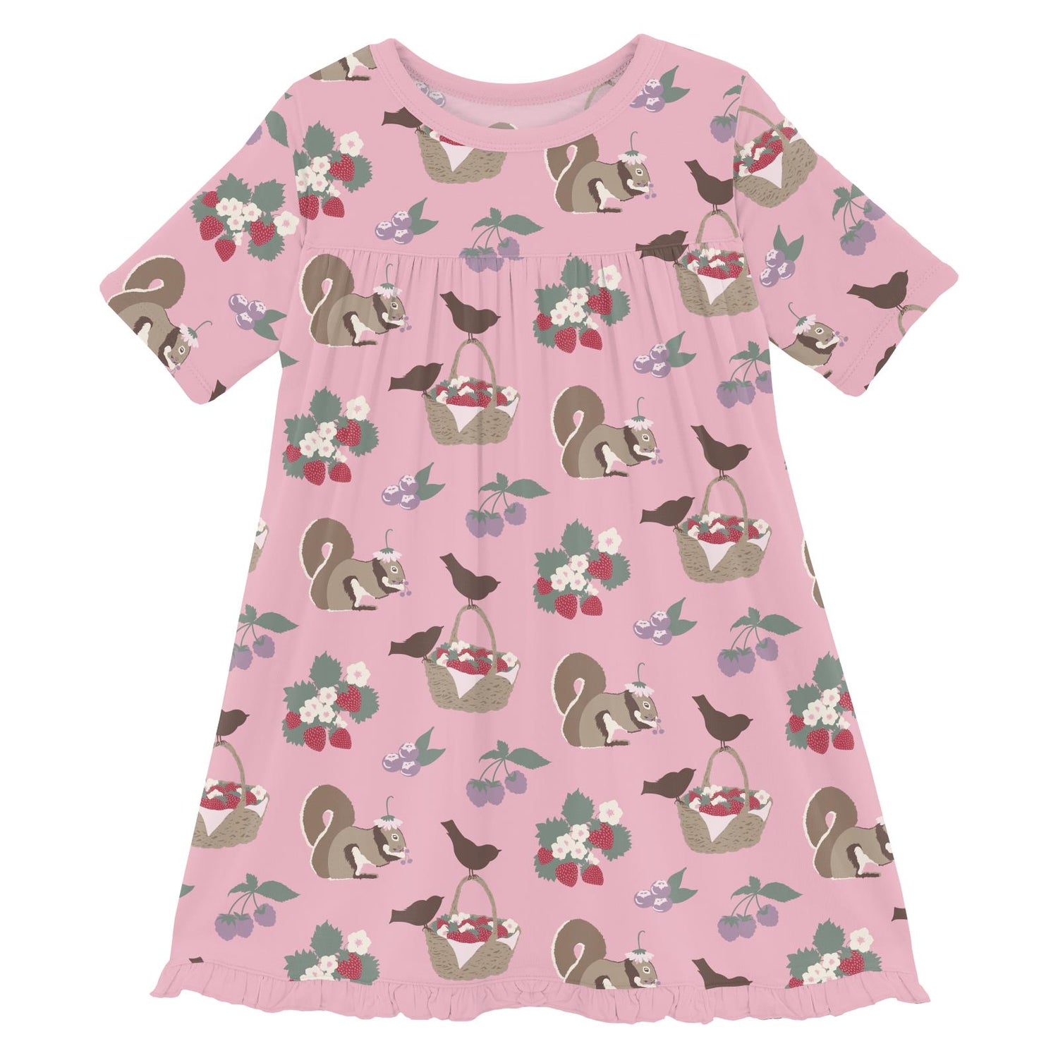 Print Short Sleeve Swing Dress in Cake Pop Berry Picking (321493)
