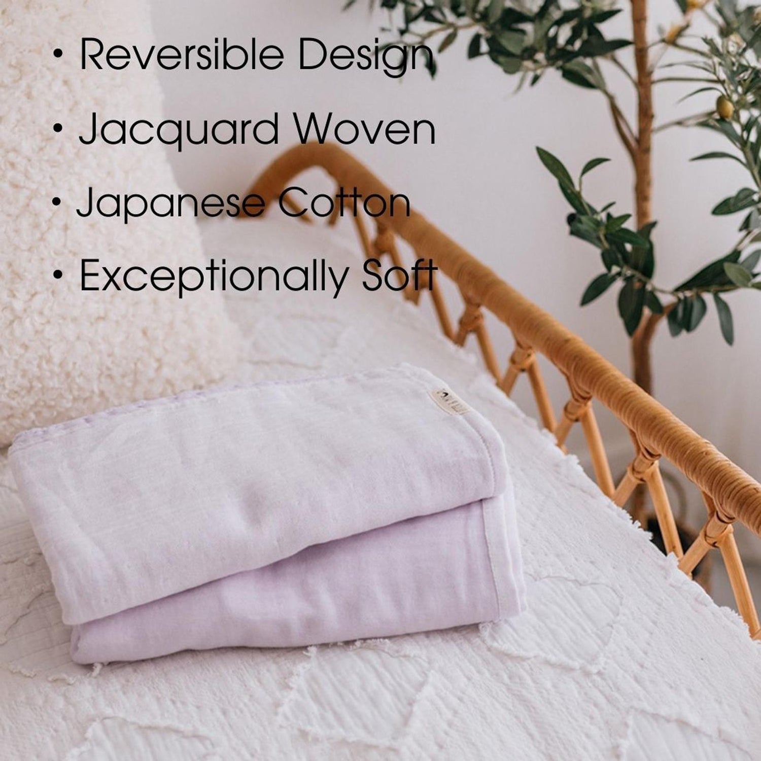 Soft Spun Cotton Muslin Swaddle 47 x 47 in Water Lily/Wisteria (360438)