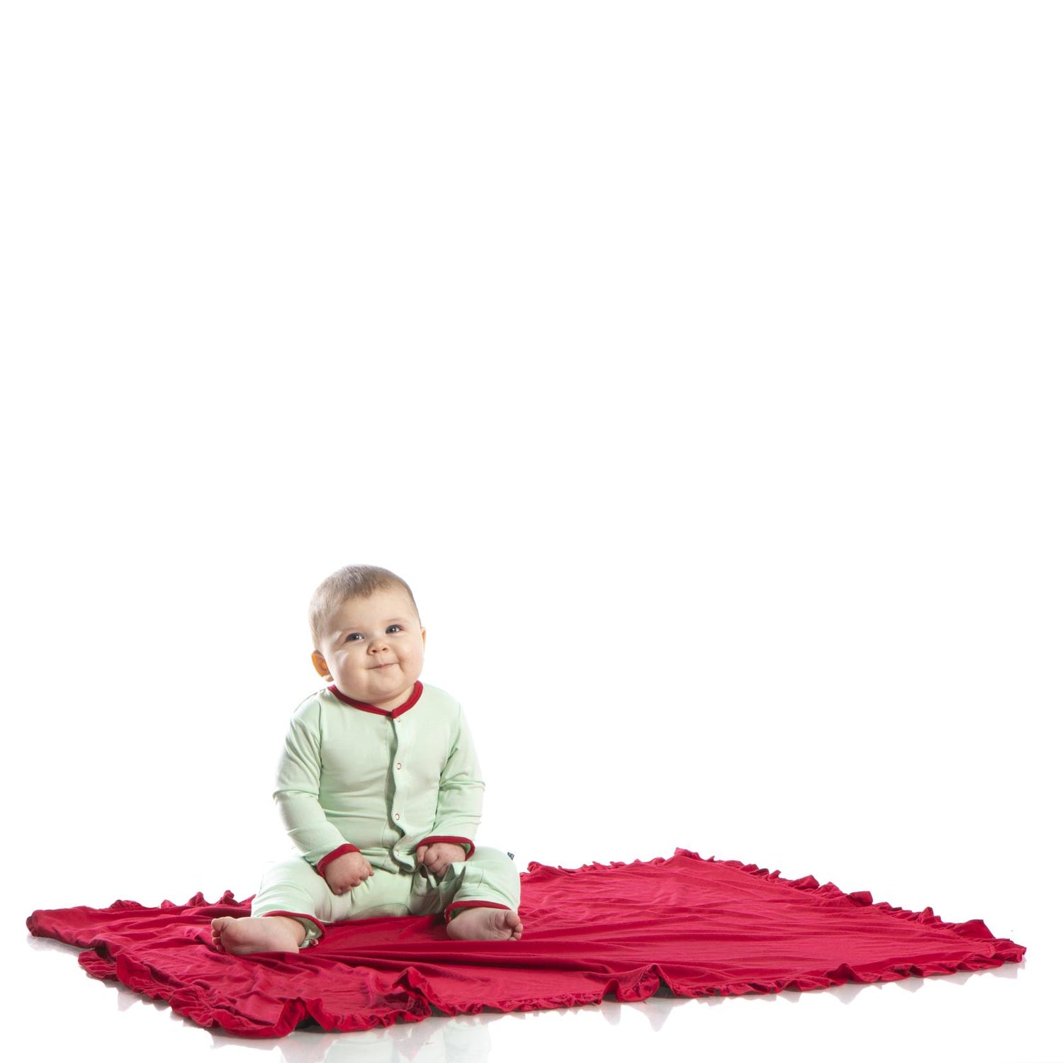 Holiday Applique Coverall in Pistachio Apple