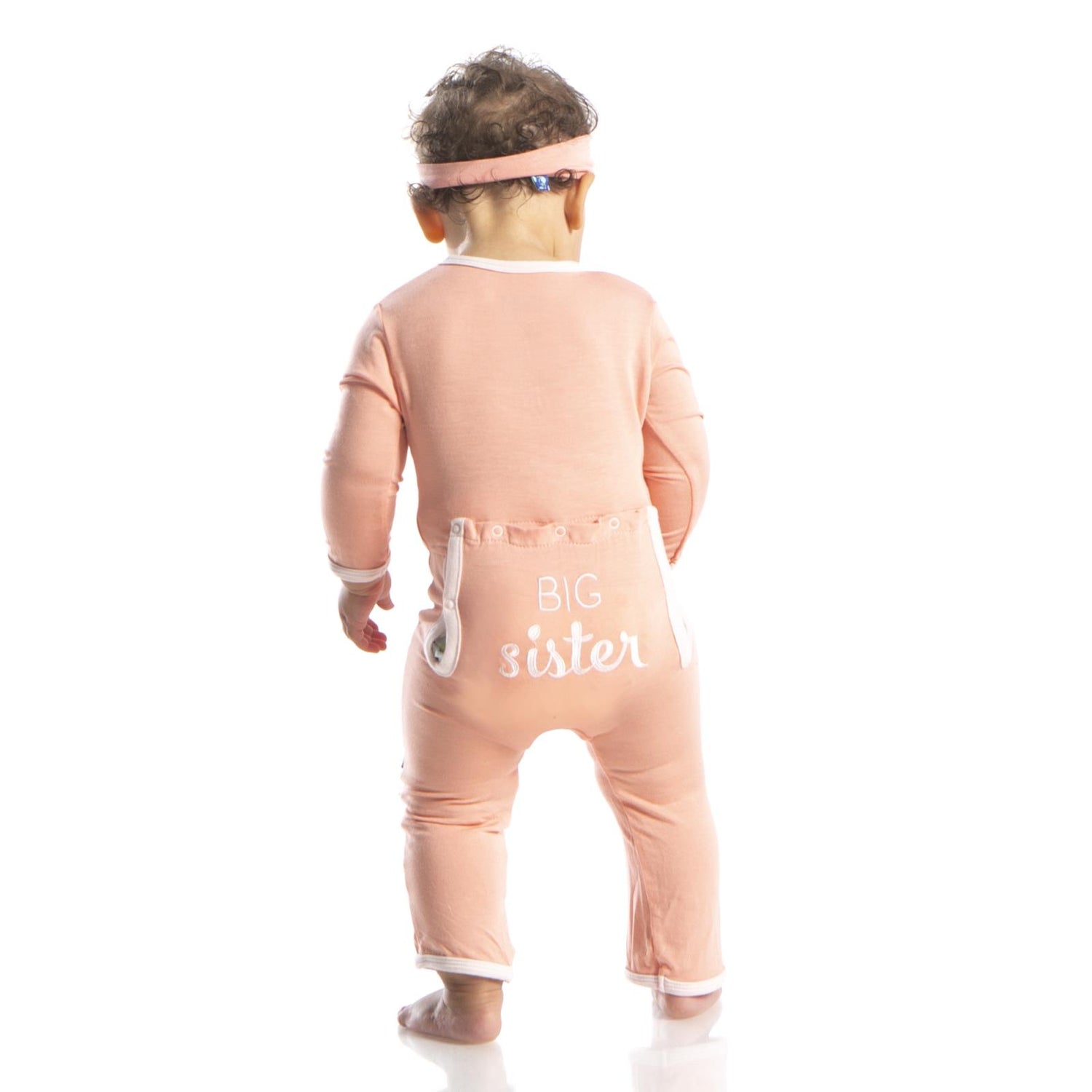 Holiday Applique Coverall in Blush Big Sister