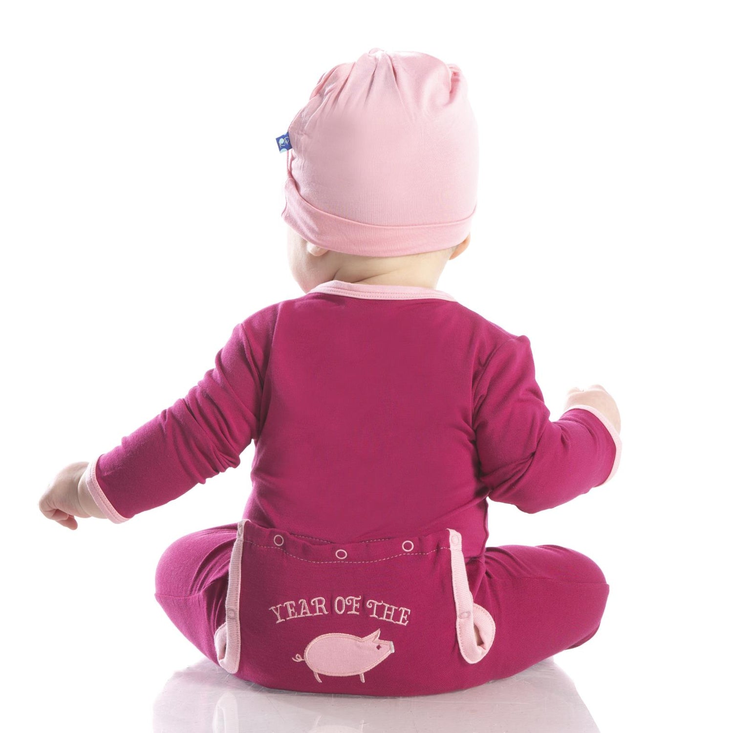 Holiday Applique Coverall in Berry Year of the Pig
