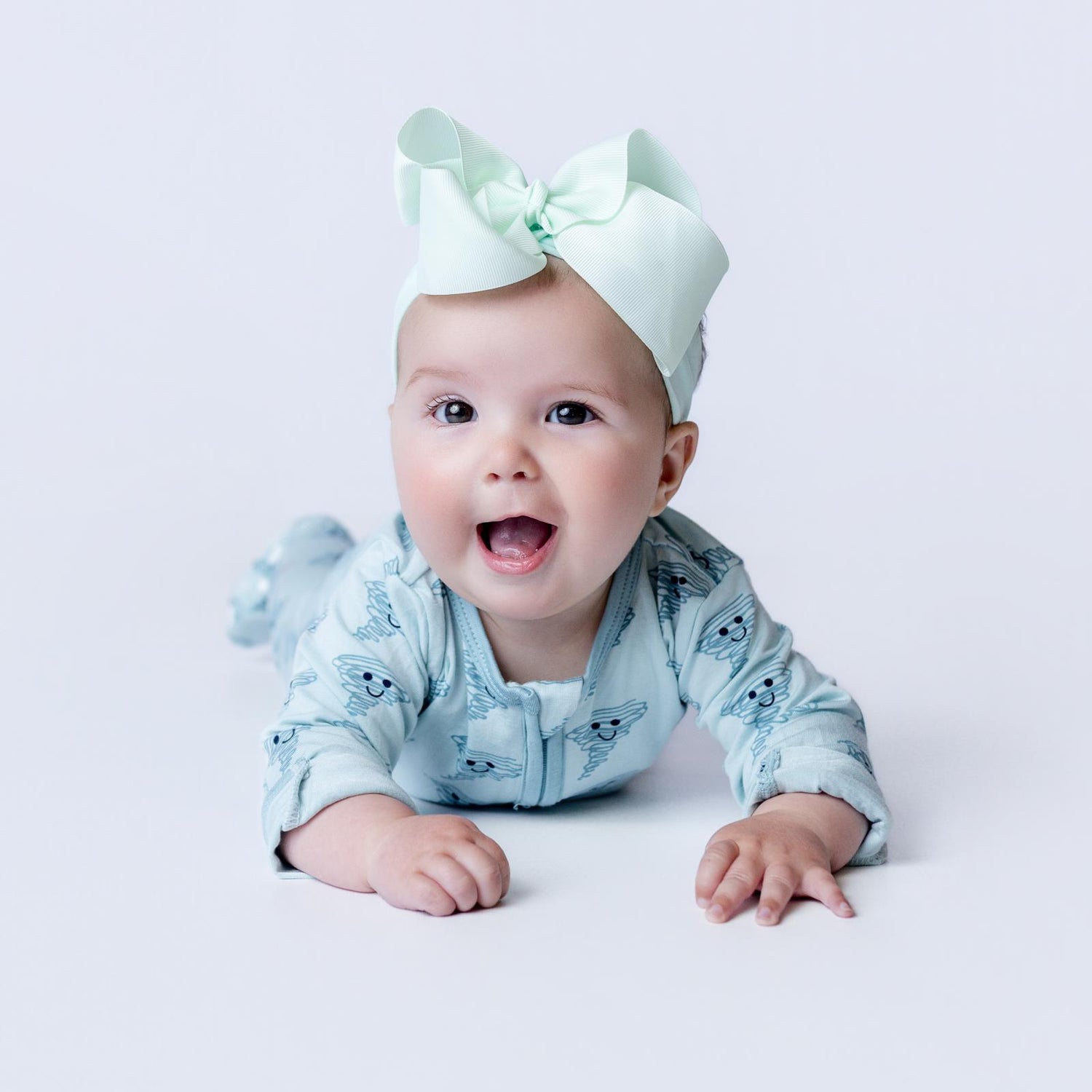 Print Footie with 2 Way Zipper in Spring Sky Happy Tornado (364168)