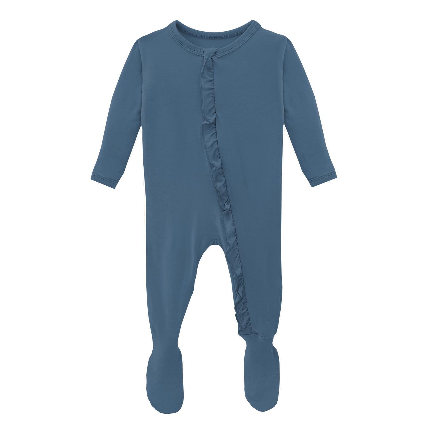 Layette Ruffle Footie with Zipper in Twilight (168425)