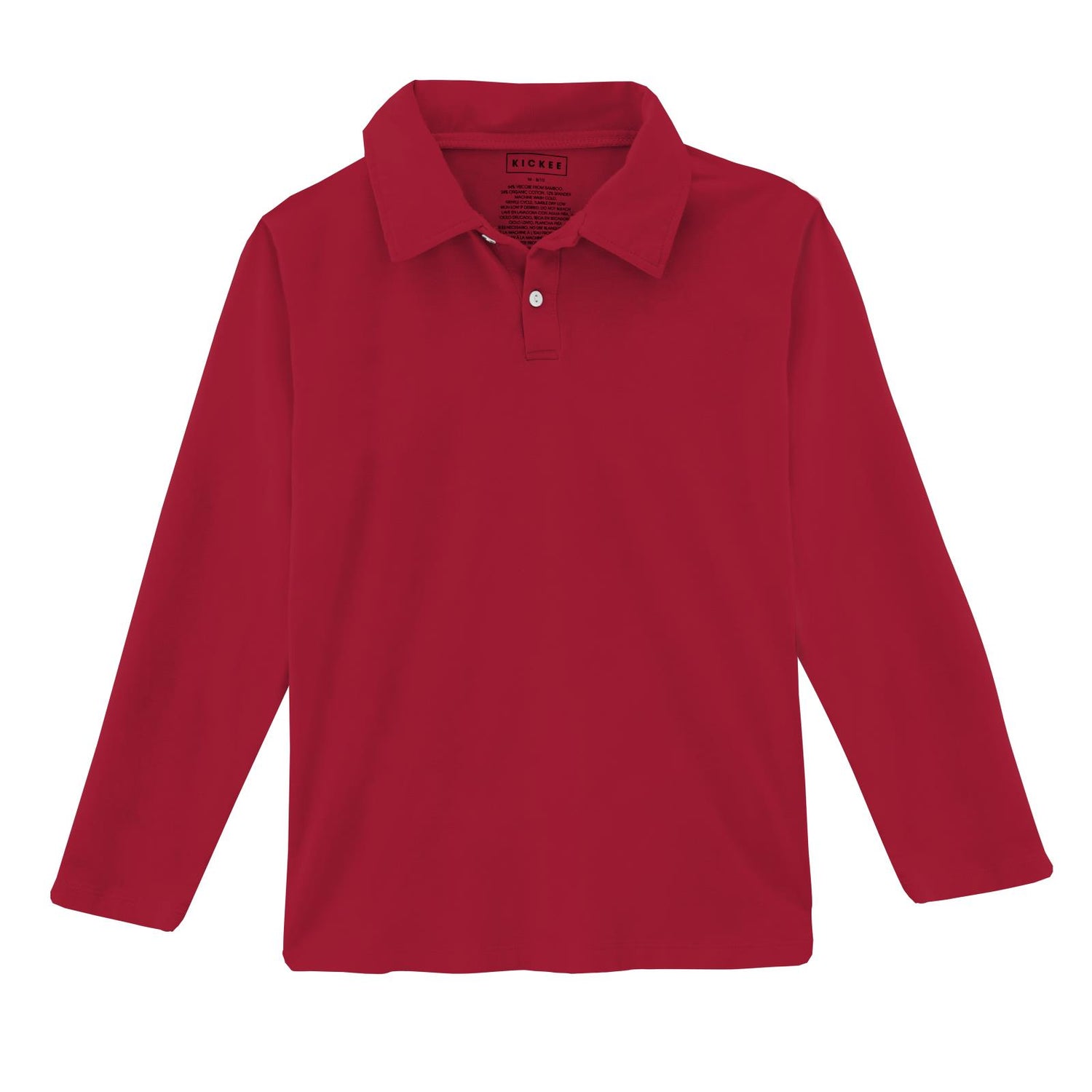 Long Sleeve Polo in Crimson