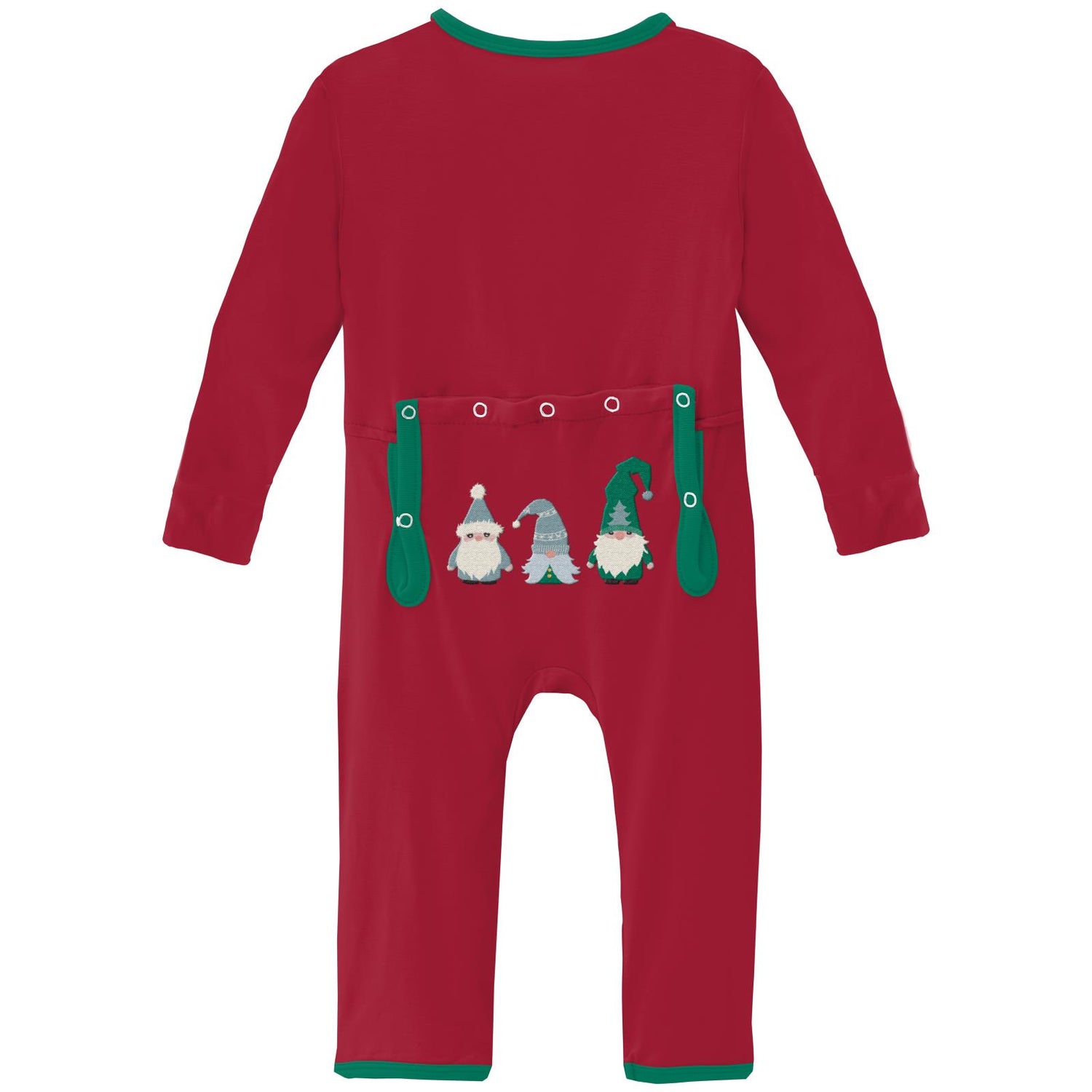 Applique Coverall with 2 Way Zipper in Crimson Gnomes (296605)