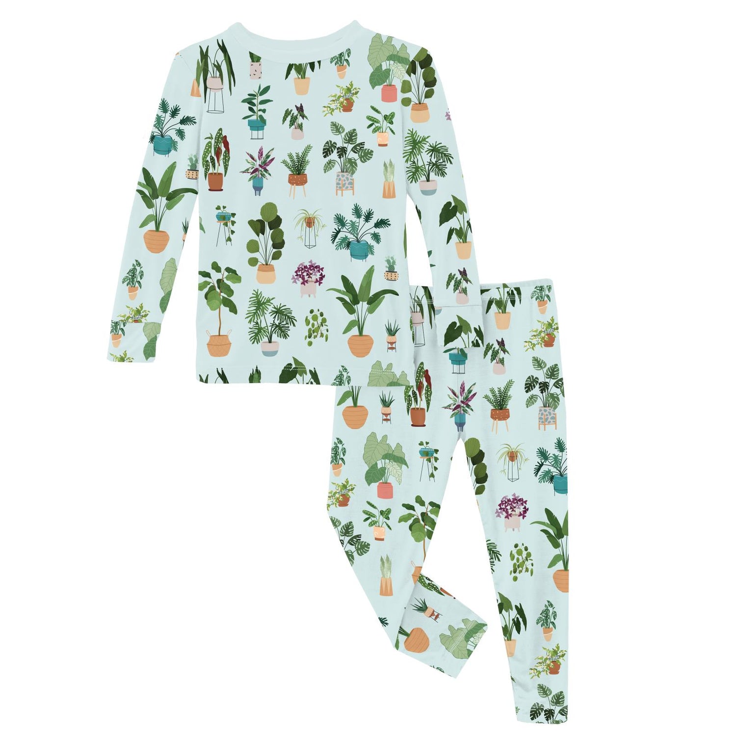 Print Long Sleeve Pajama Set in Fresh Air House Plants (317783)