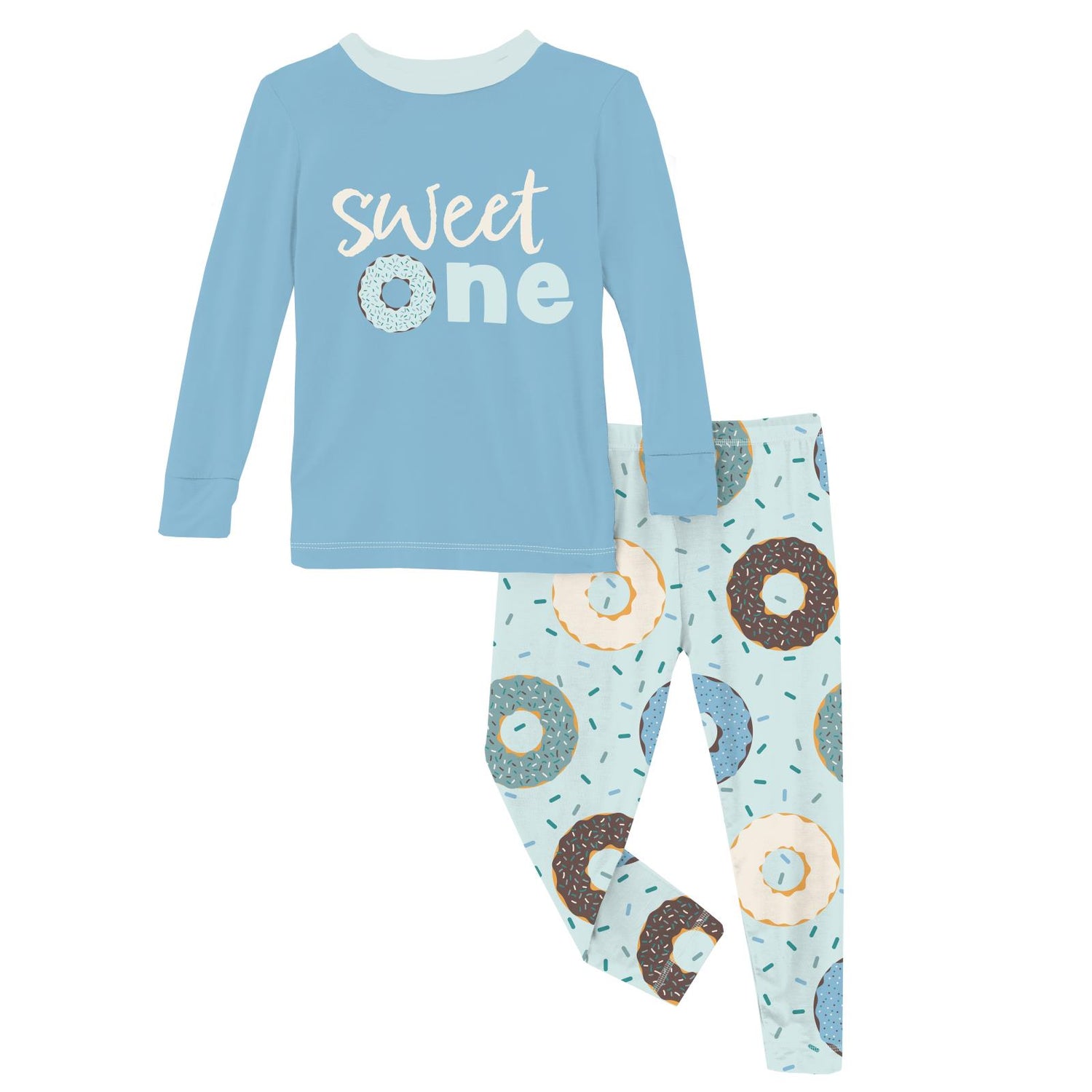 Long Sleeve Graphic Tee Pajama Set in Fresh Air Donuts and Sprinkles (317884)