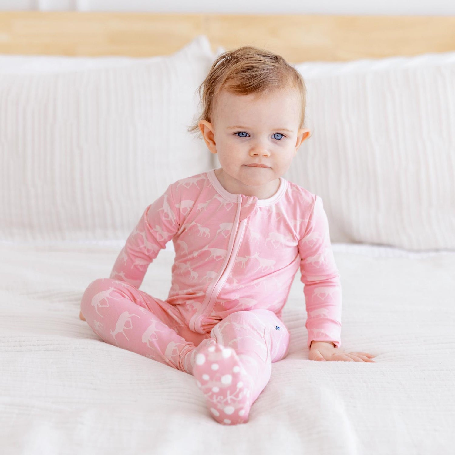Print Footie with 2 Way Zipper in Cake Pop Doe & Fawn (359907)
