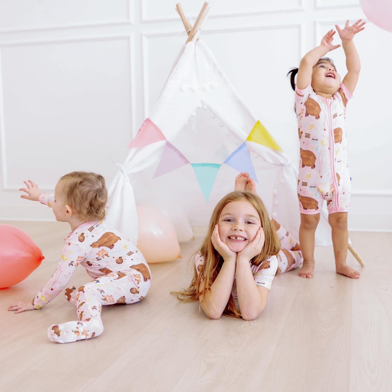 Print Footie with 2 Way Zipper in Shrinking Violet Forest Party (359911)