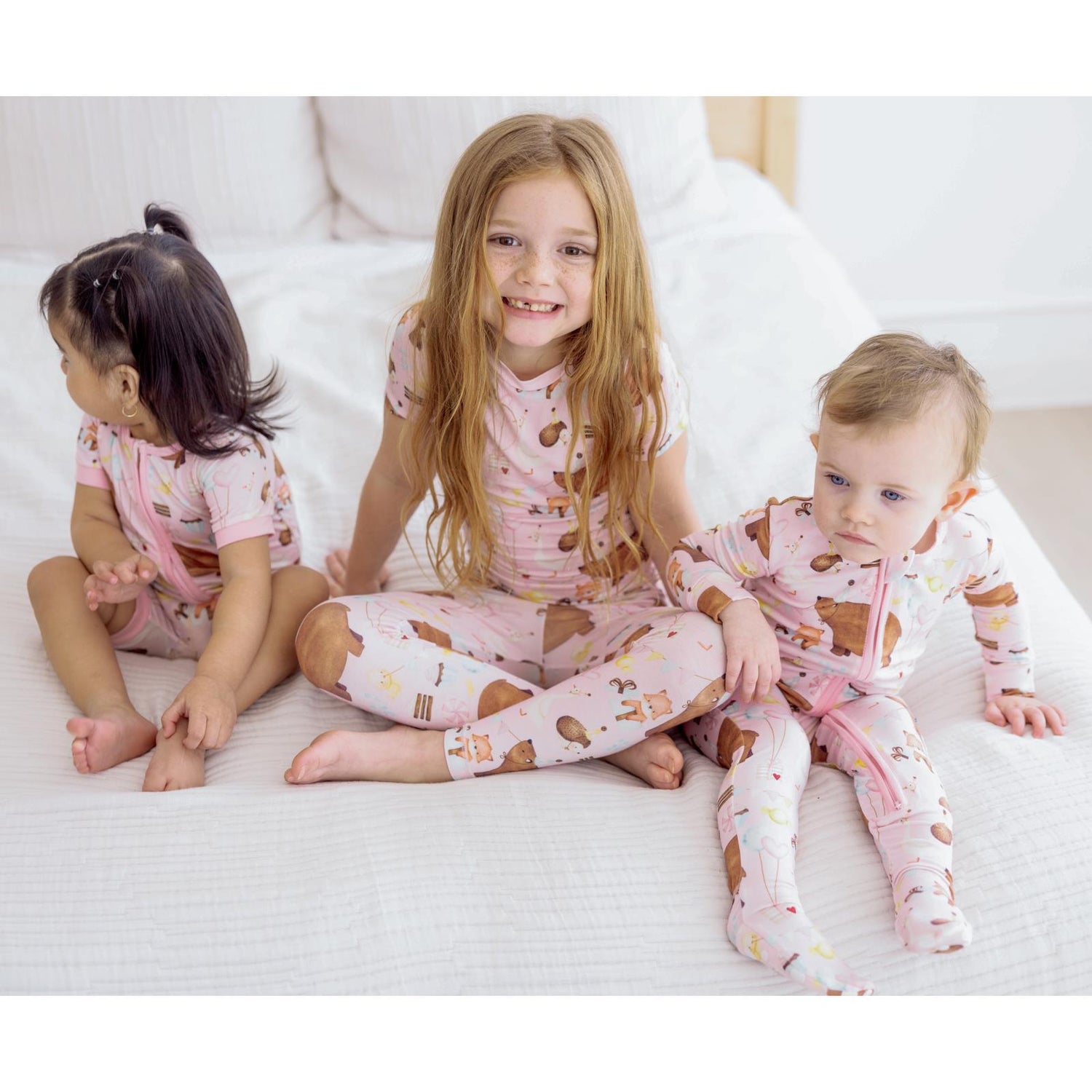 Print Footie with 2 Way Zipper in Shrinking Violet Forest Party (359913)