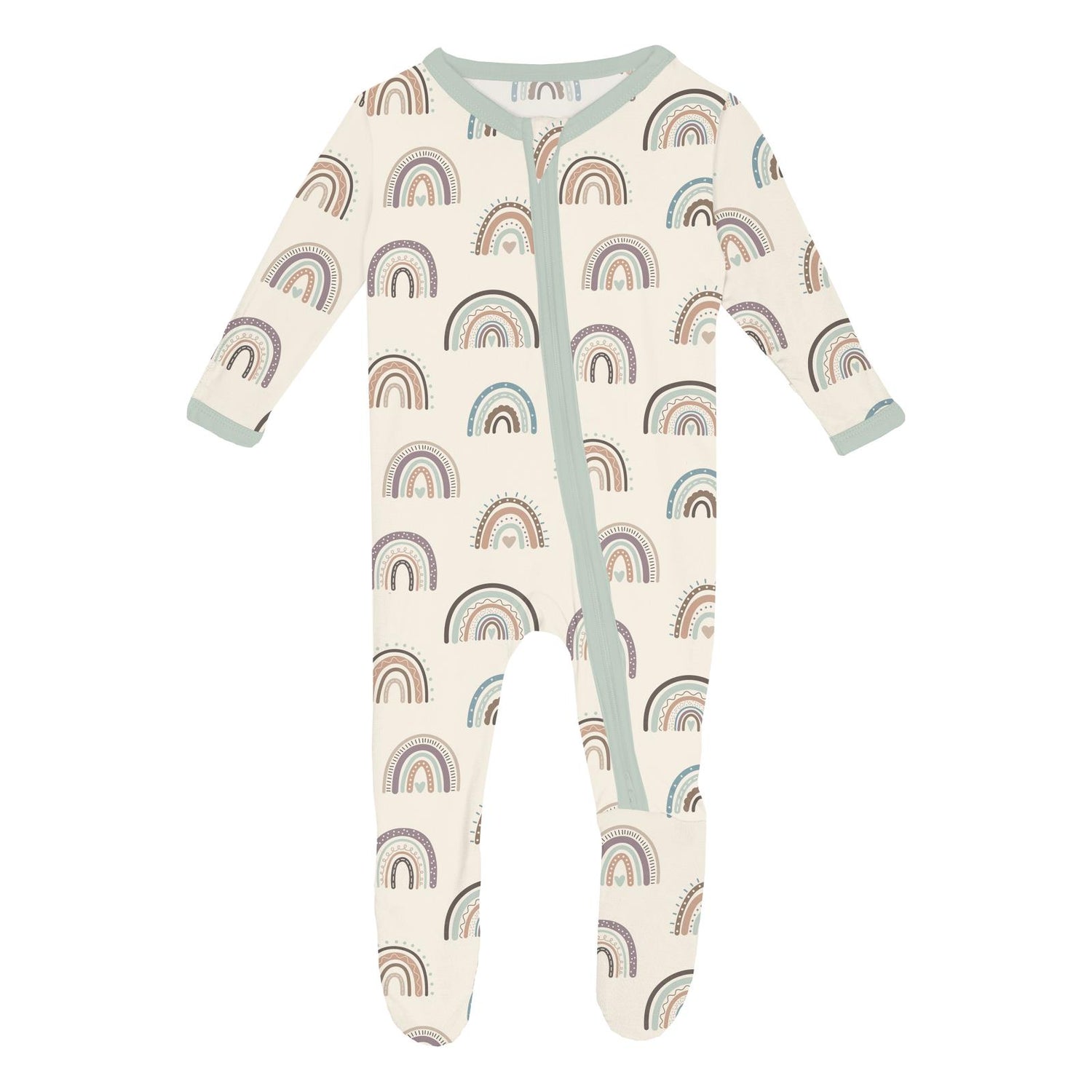 Print Footie with 2 Way Zipper in Earthy Rainbows (368584)