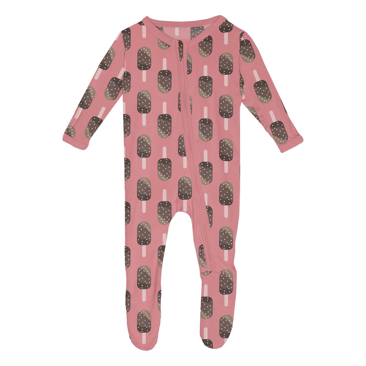 Print Footie with 2 Way Zipper in Desert Rose Ice Cream Bars (368608)
