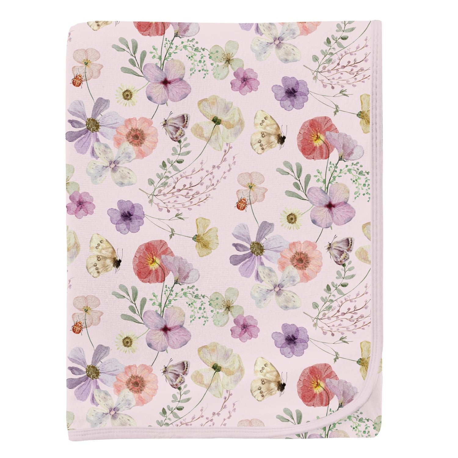 Print Swaddling Blanket in Shrinking Violet Pressed Flowers (358393)