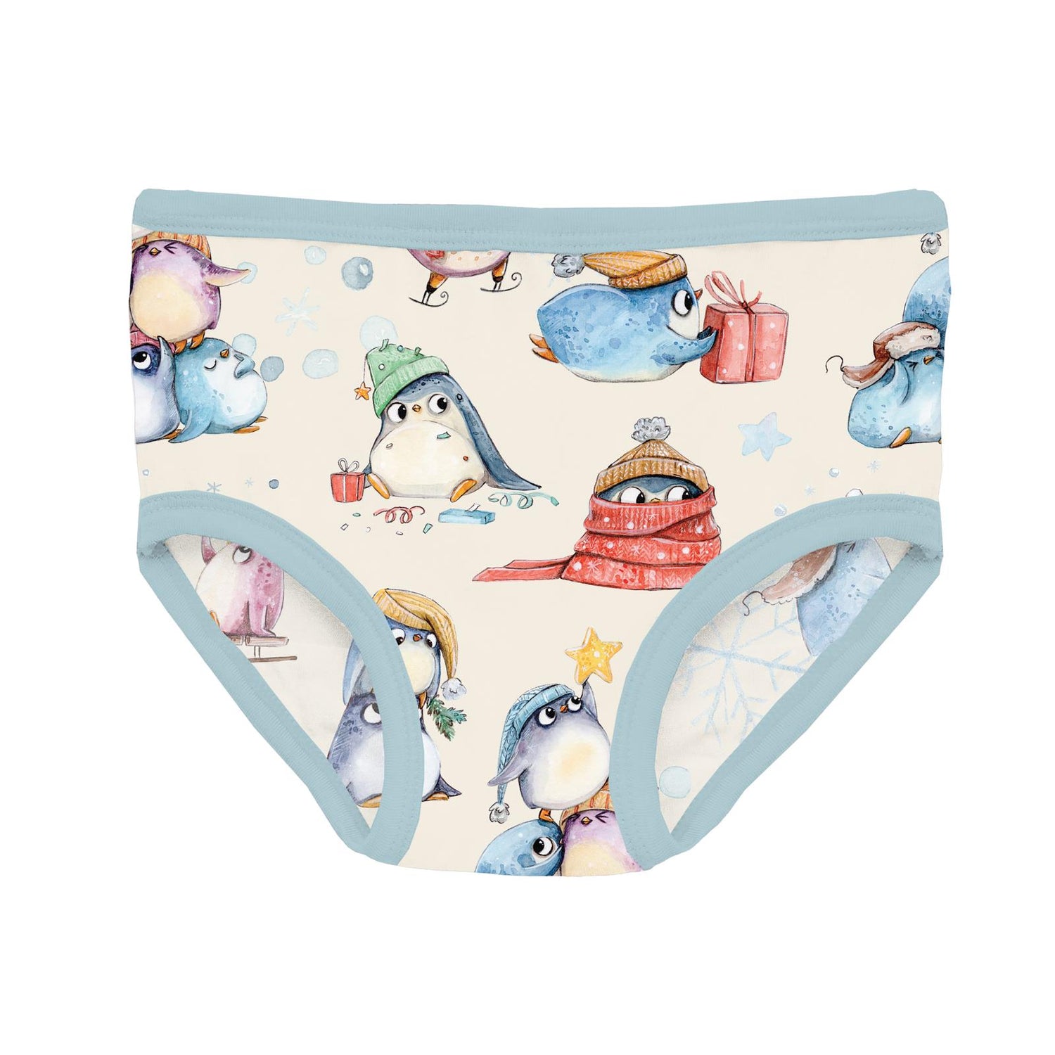 Print Girl's Underwear Set of 3 in Melody Sugar Plum, Desert Rose & Natural Silly Penguins (342775)