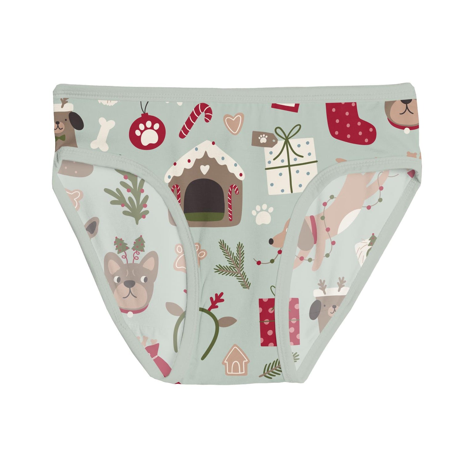 Print Girl's Underwear in Aloe Christmas Dogs (342878)