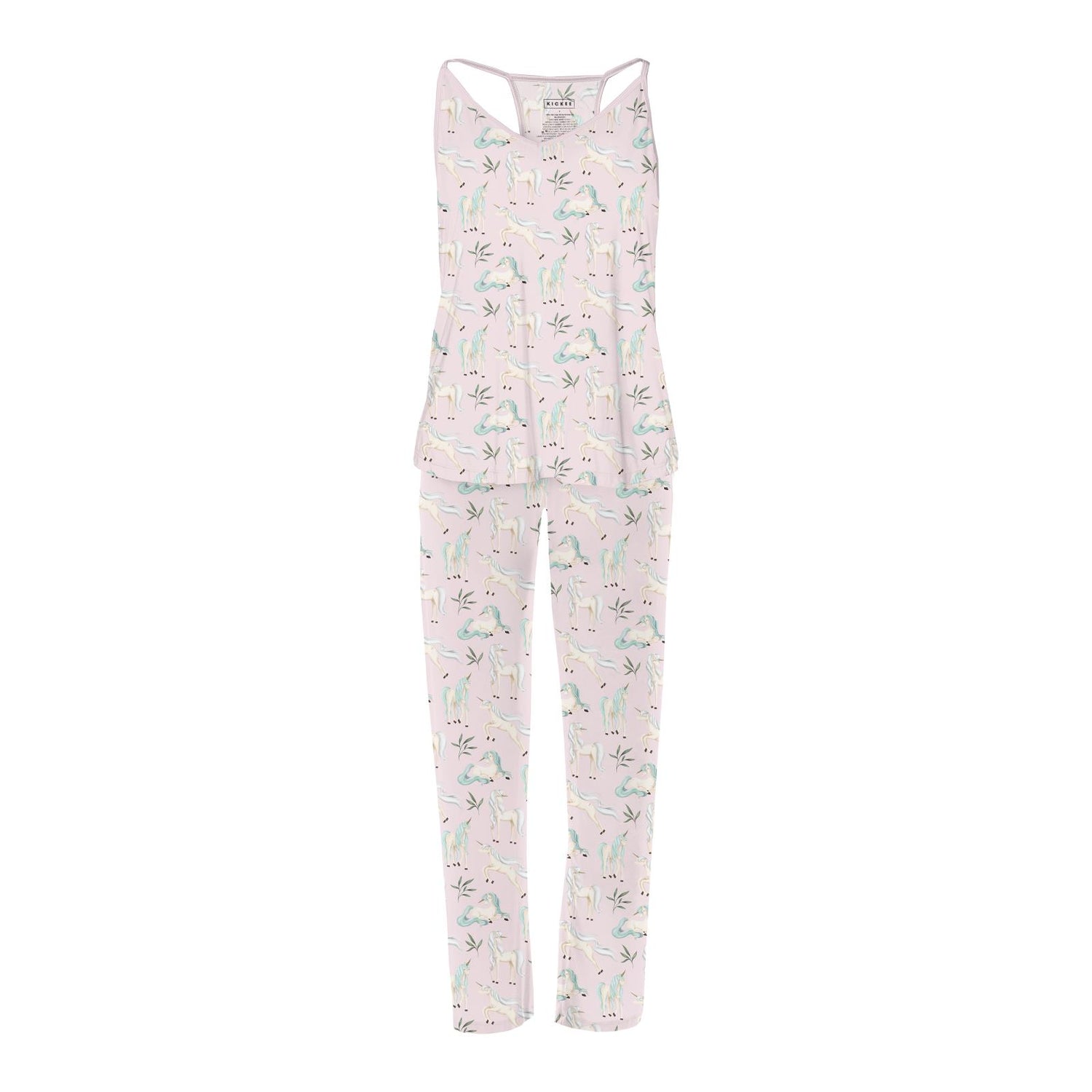 Women's Print Swing Tank & Pajama Pants Set in Shrinking Violet Sleeping Unicorns (318327)