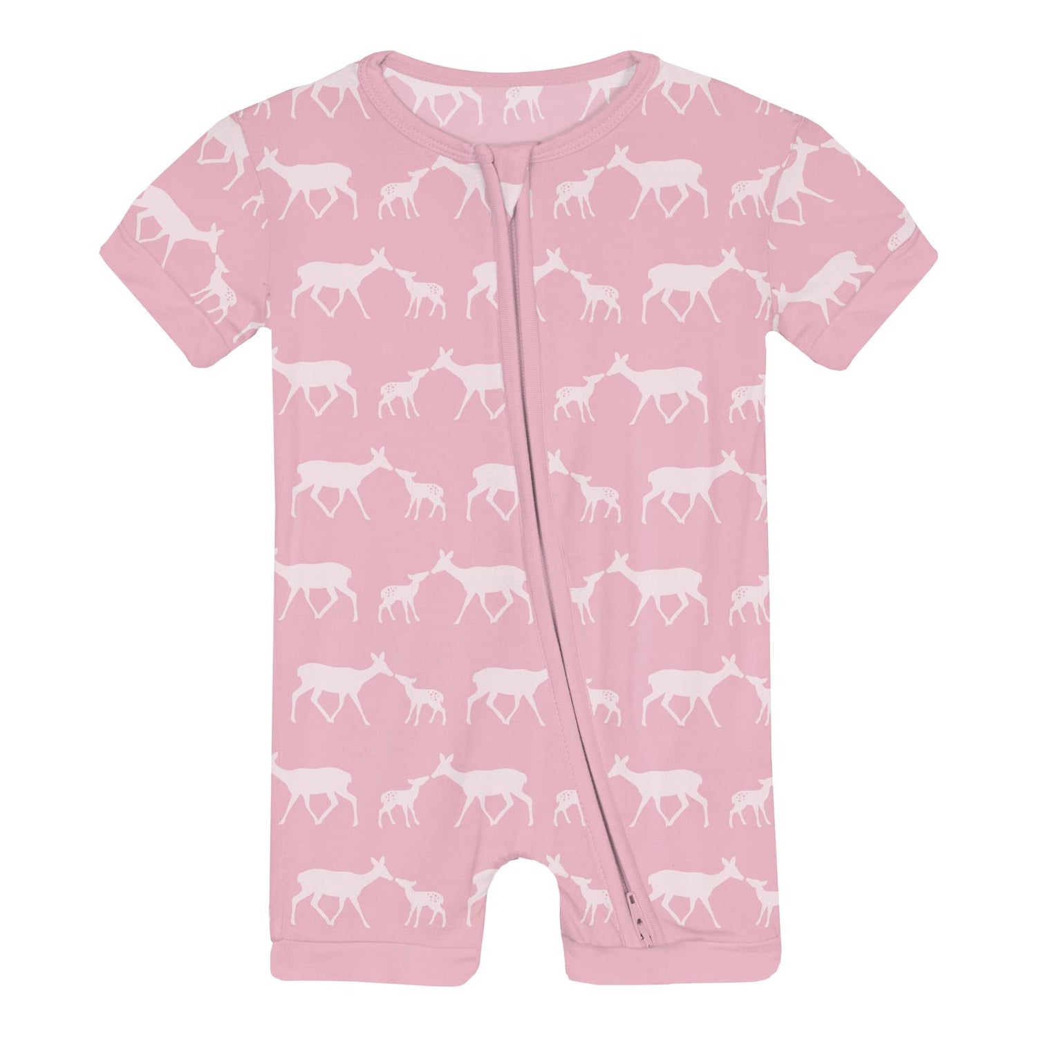 Print Shorty Sleeper with Zipper in Cake Pop Doe & Fawn