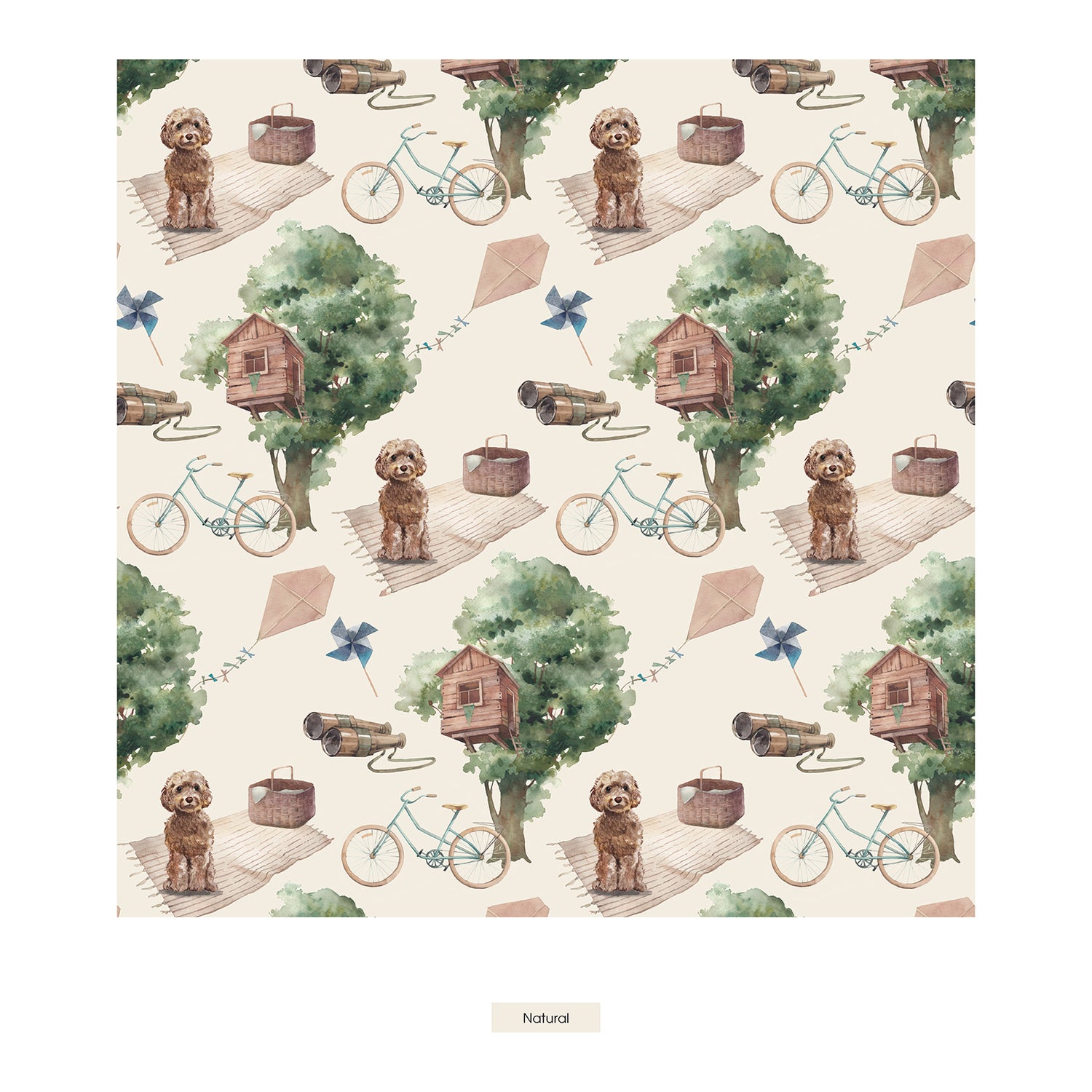 Print Swaddling Blanket in Natural Tree House (330227)