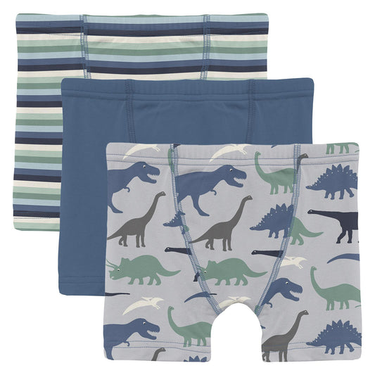 Print Boxer Brief Set of 3 in Denim Stripe, Denim & Dove Dino Museum (361364)