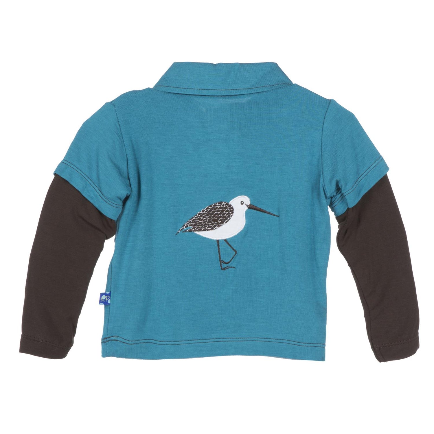Long Sleeve Double Layer Applique Polo in Bay Sandpiper (291087)